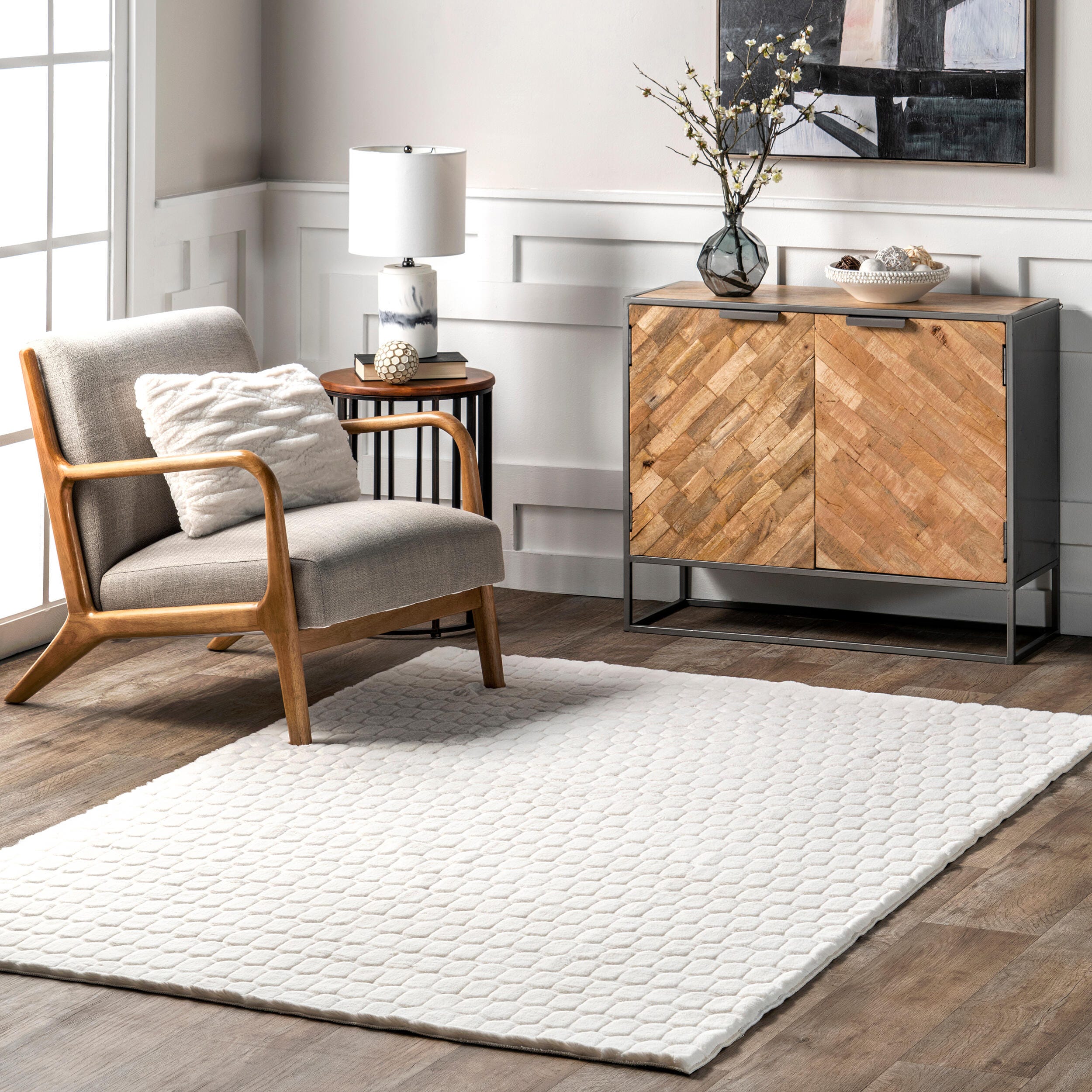 nuLOOM Nia 2' x 3' Accent Rug, White, rollover