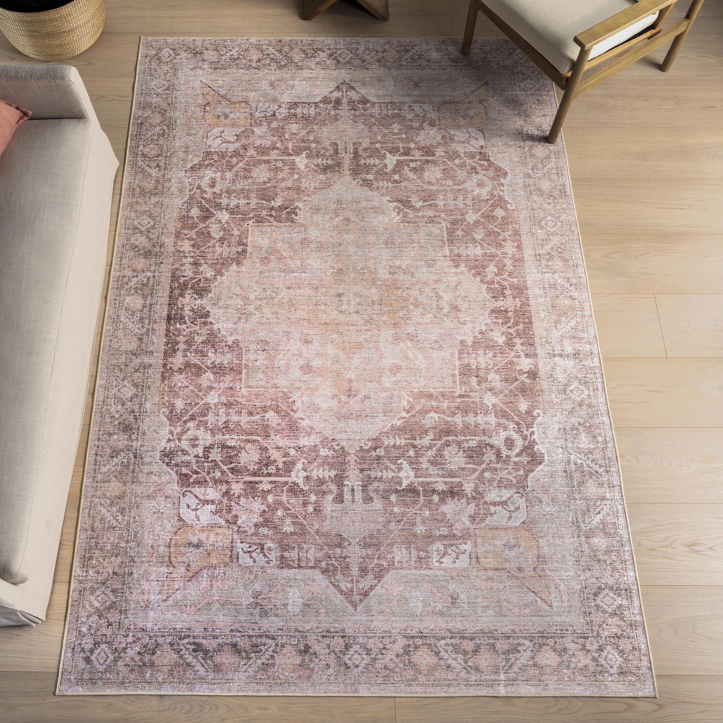 nuLOOM Rora 8' Round Area Rug, Pale Pink, rollover