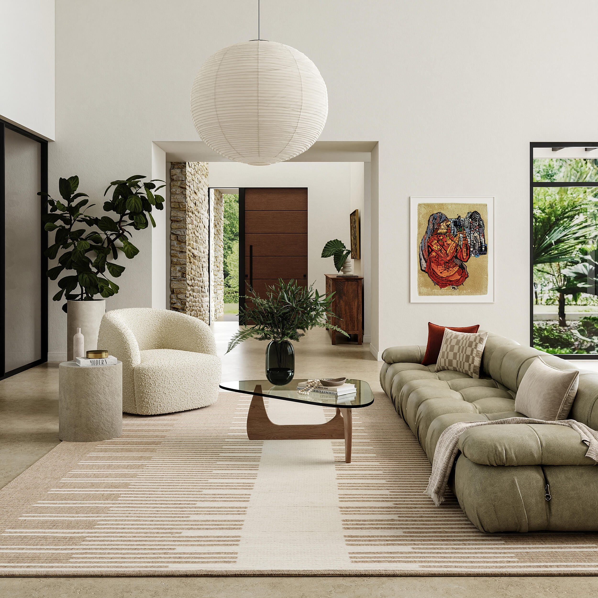 Rugs USA Drift 5' x 8' Area Rug, Natural, rollover