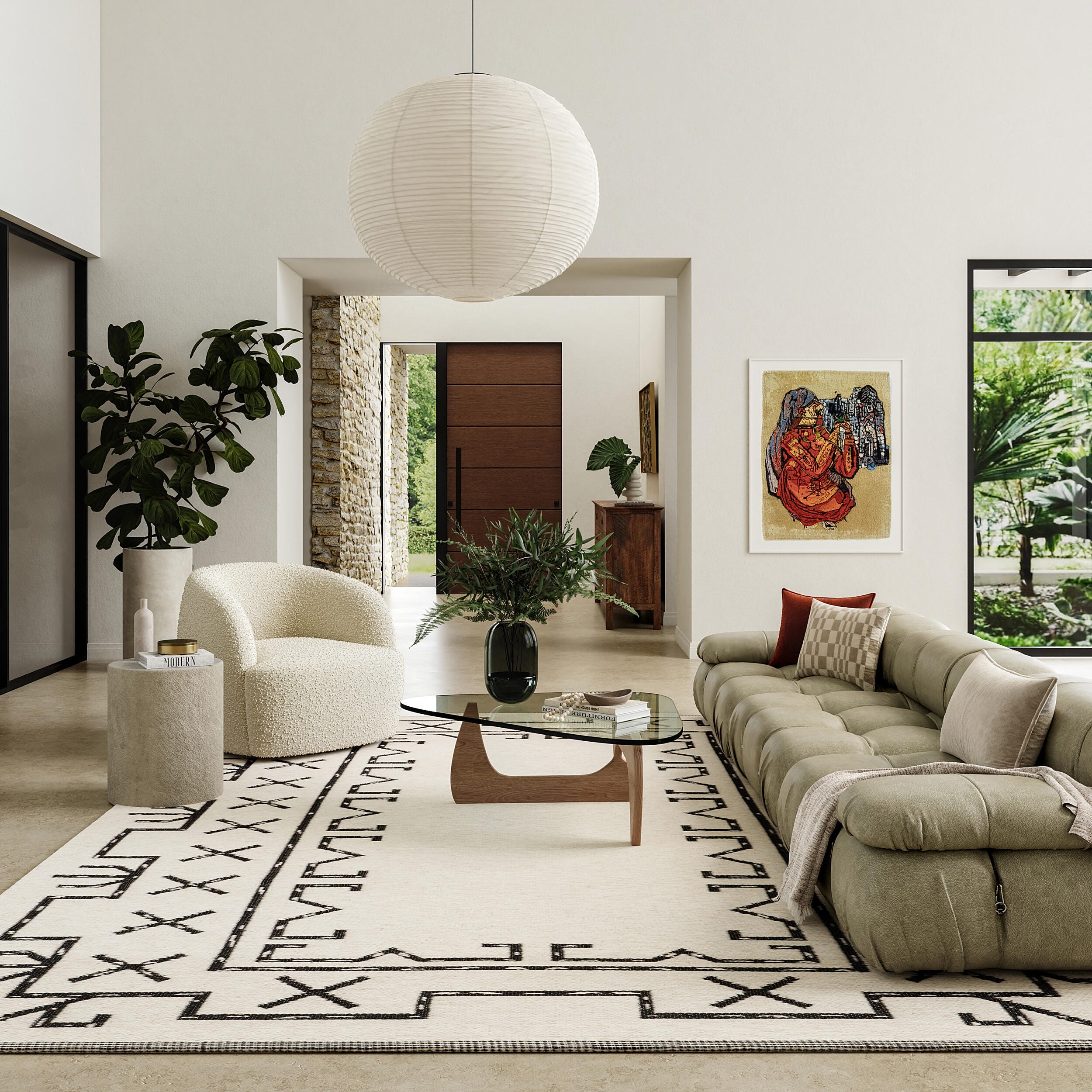 Rugs USA June 10' x 14' Area Rug, Ivory, rollover