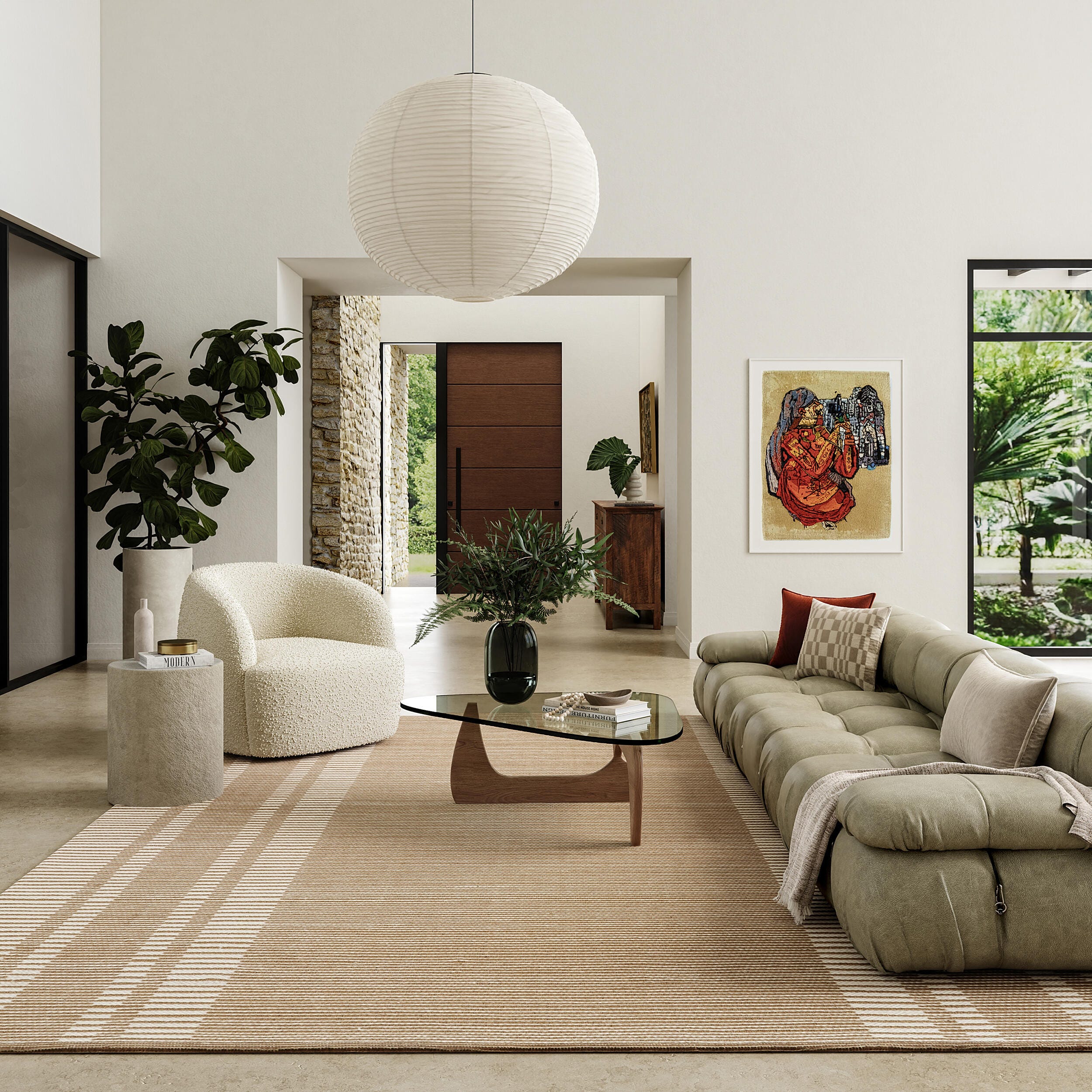 Rugs USA Virgo 10' x 14' Area Rug, Natural, rollover