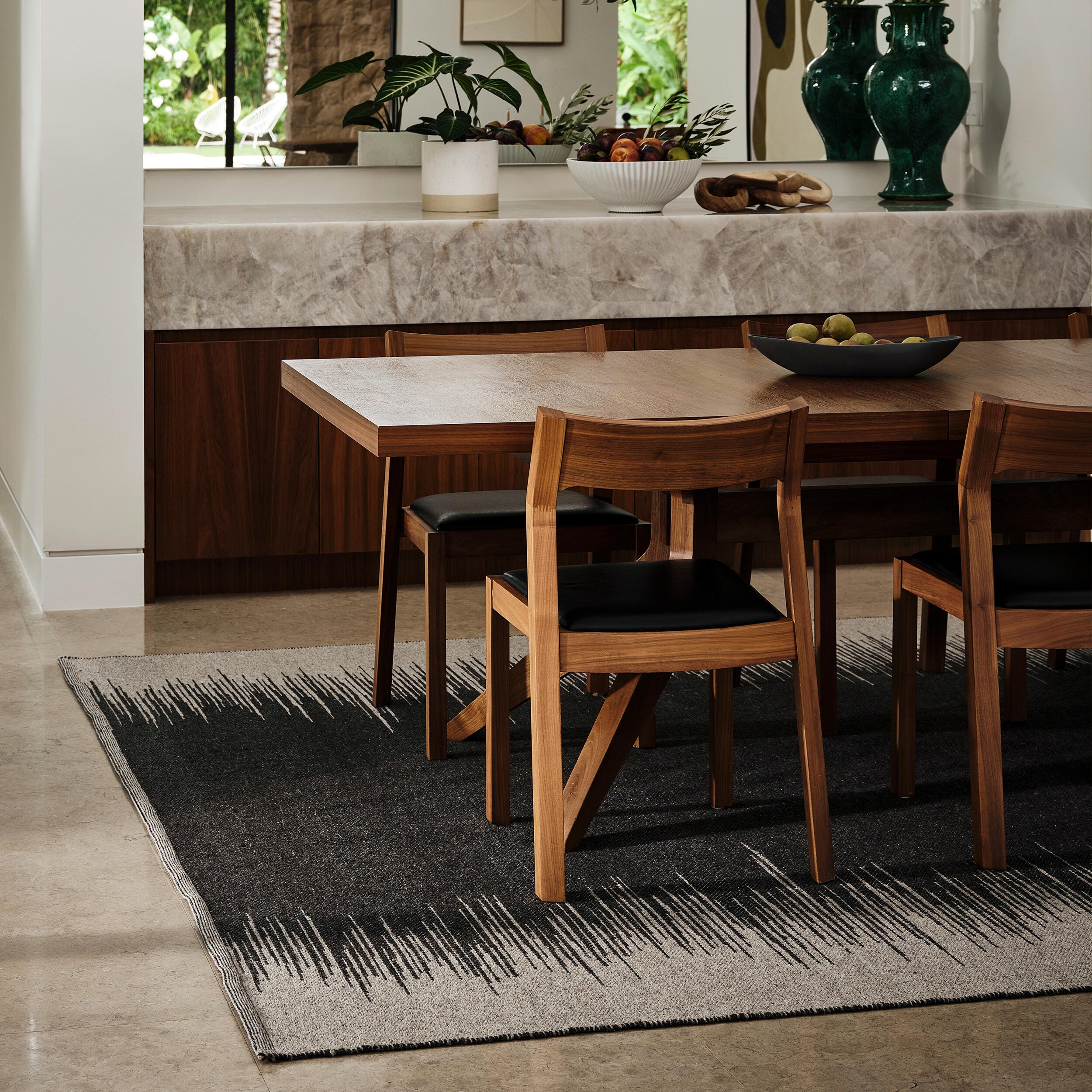 Rugs USA Wolf 4' x 6' Accent Rug, Black, large