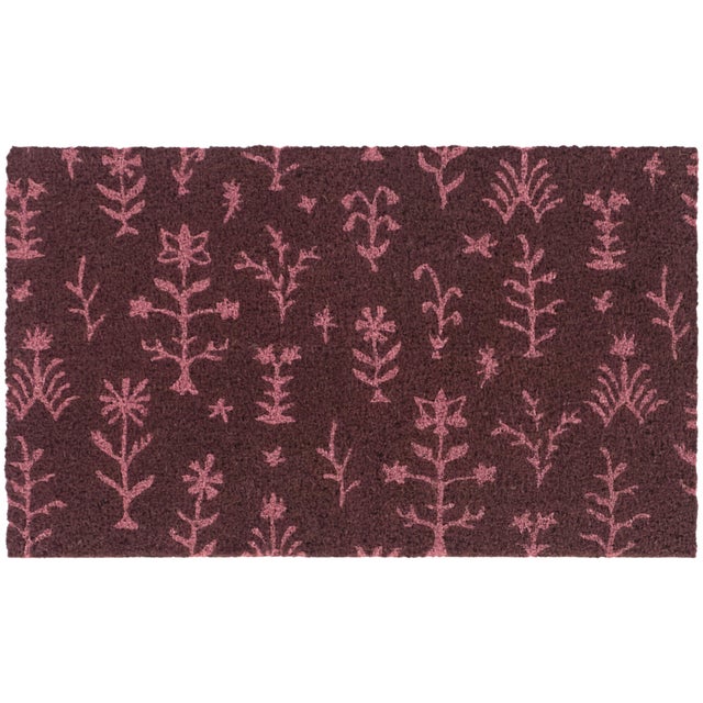 Balta Floral 18" x 30" Doormat, Maroon