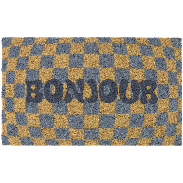 Balta Bonjour 18" x 30" Doormat, Blue