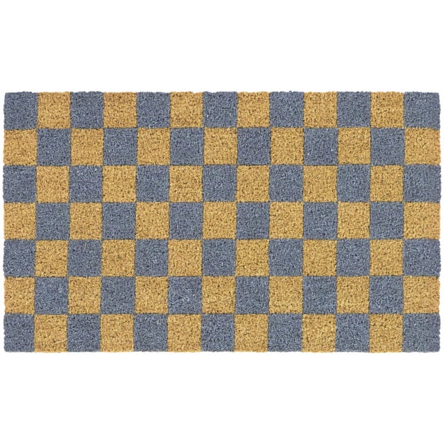 Balta Checkerboard 18" x 30" Doormat, Blue