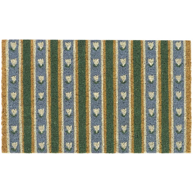 Balta Striped 18" x 30" Doormat, Blue