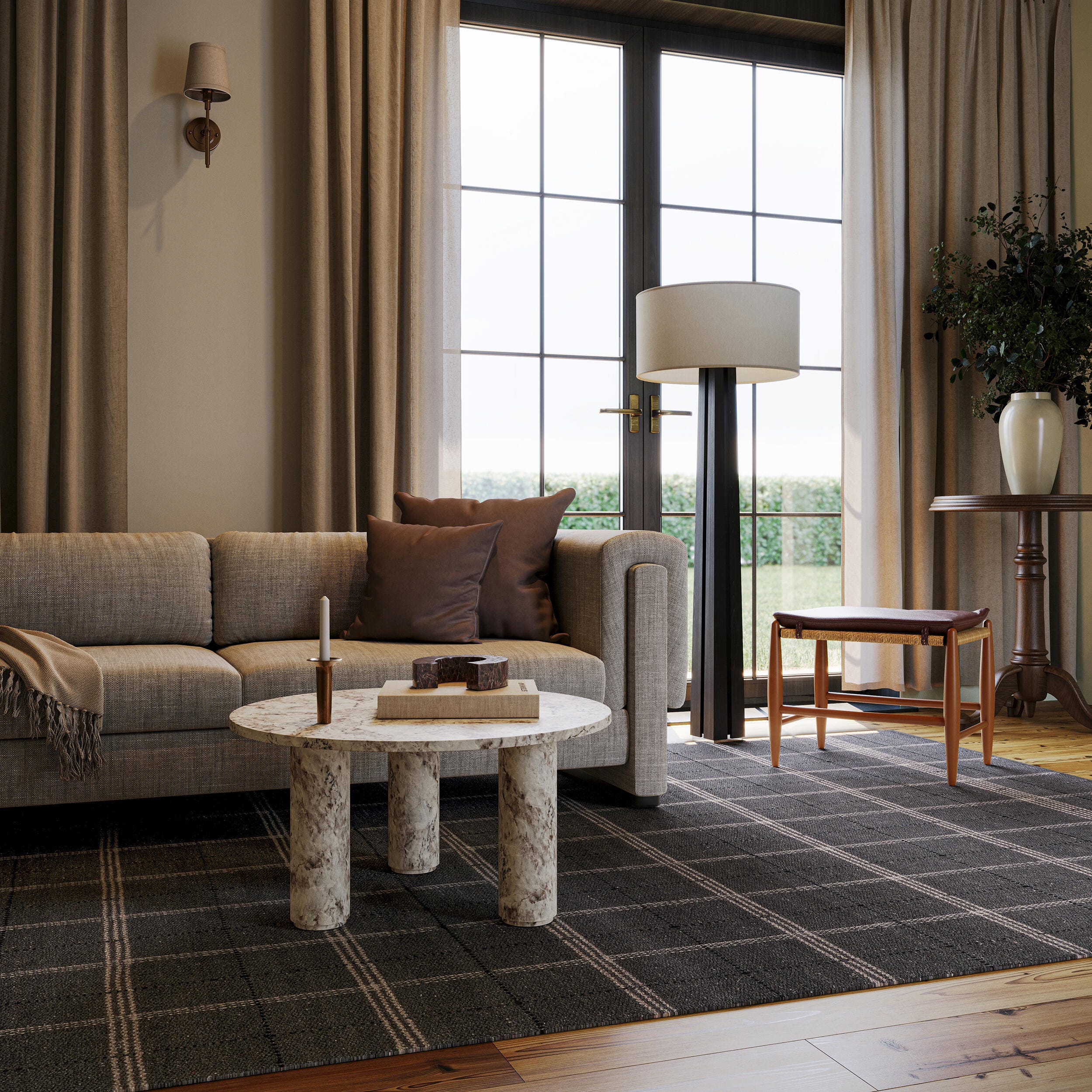 Rugs USA Downing 3' x 8' AreaRug, Black, rollover