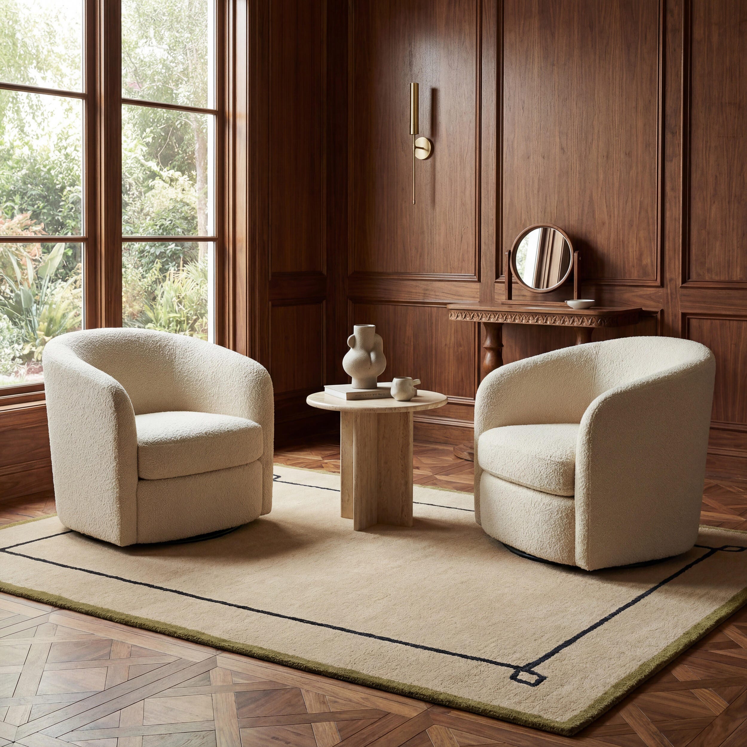 Rugs USA Serge 4' x 6' AreaRug, Tan, large