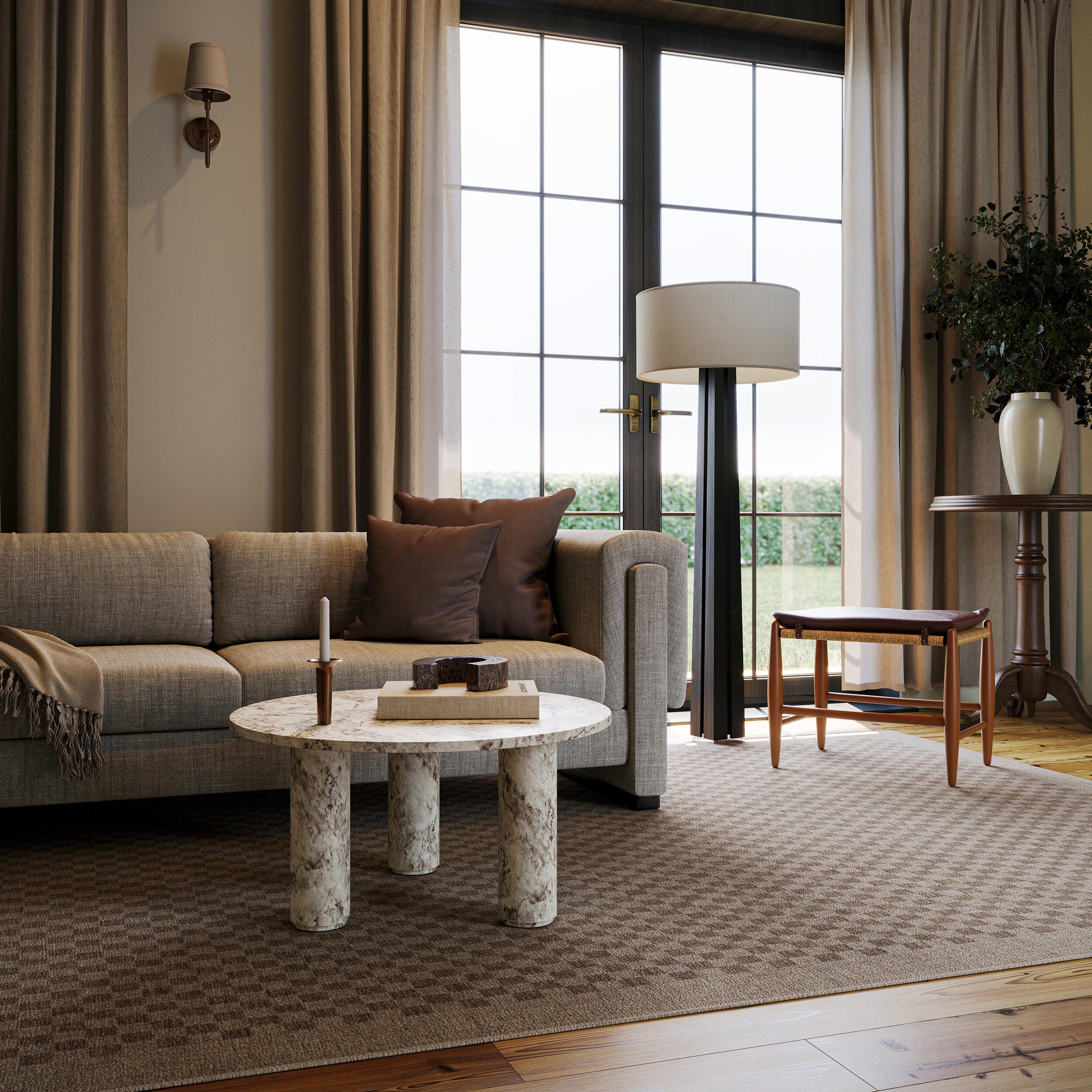 Rugs USA Watts Washable 2' x 3' AreaRug, Brown, rollover