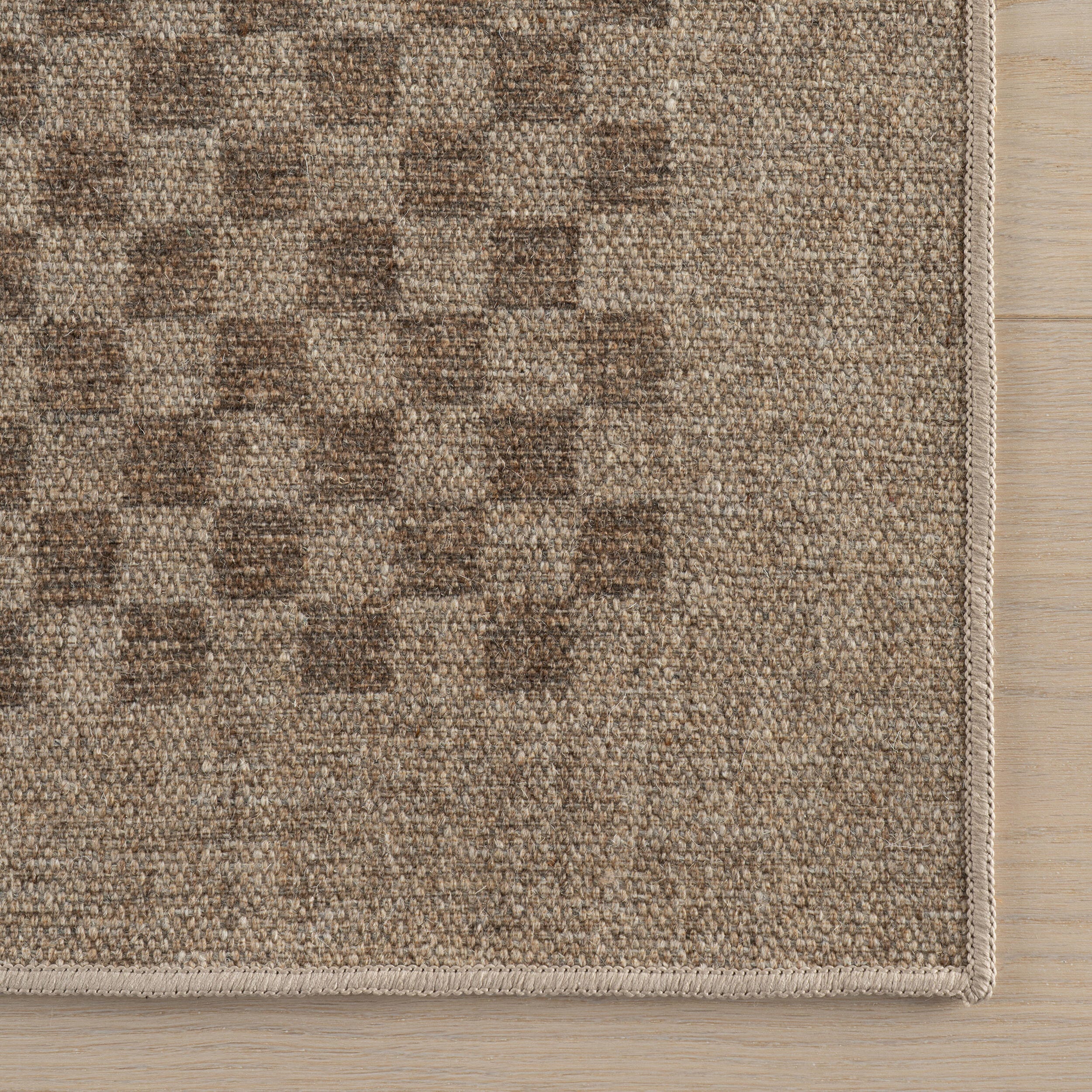 Rugs USA Watts Washable 3' x 8' AreaRug, Brown, large
