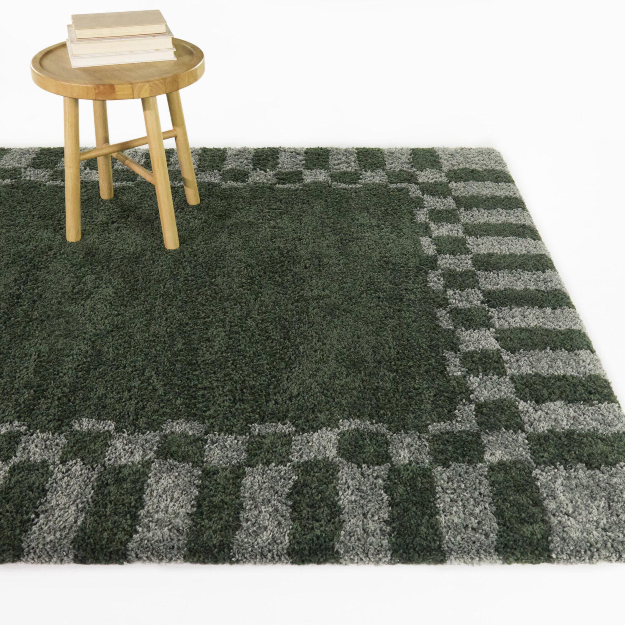 Balta Rugs Checkered 5' 3" x 7' Area Rug, Green/Gray, rollover