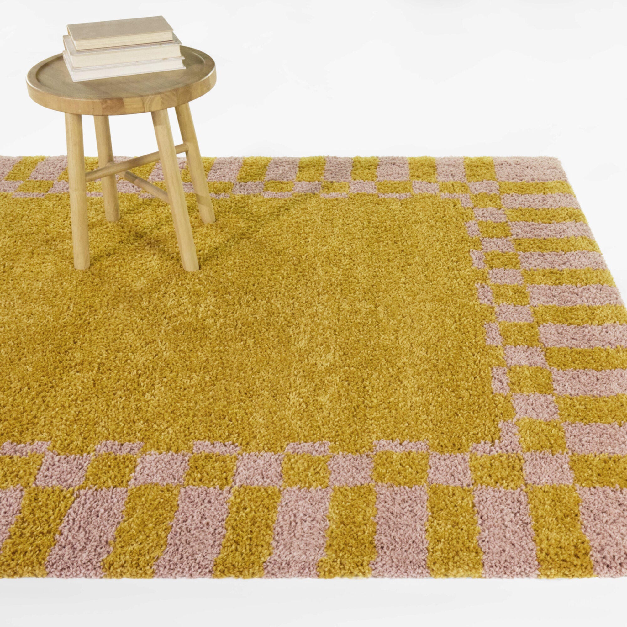 Balta Rugs Checkered 4' 4" x 6' Area Rug, Orange/Pale Pink, rollover