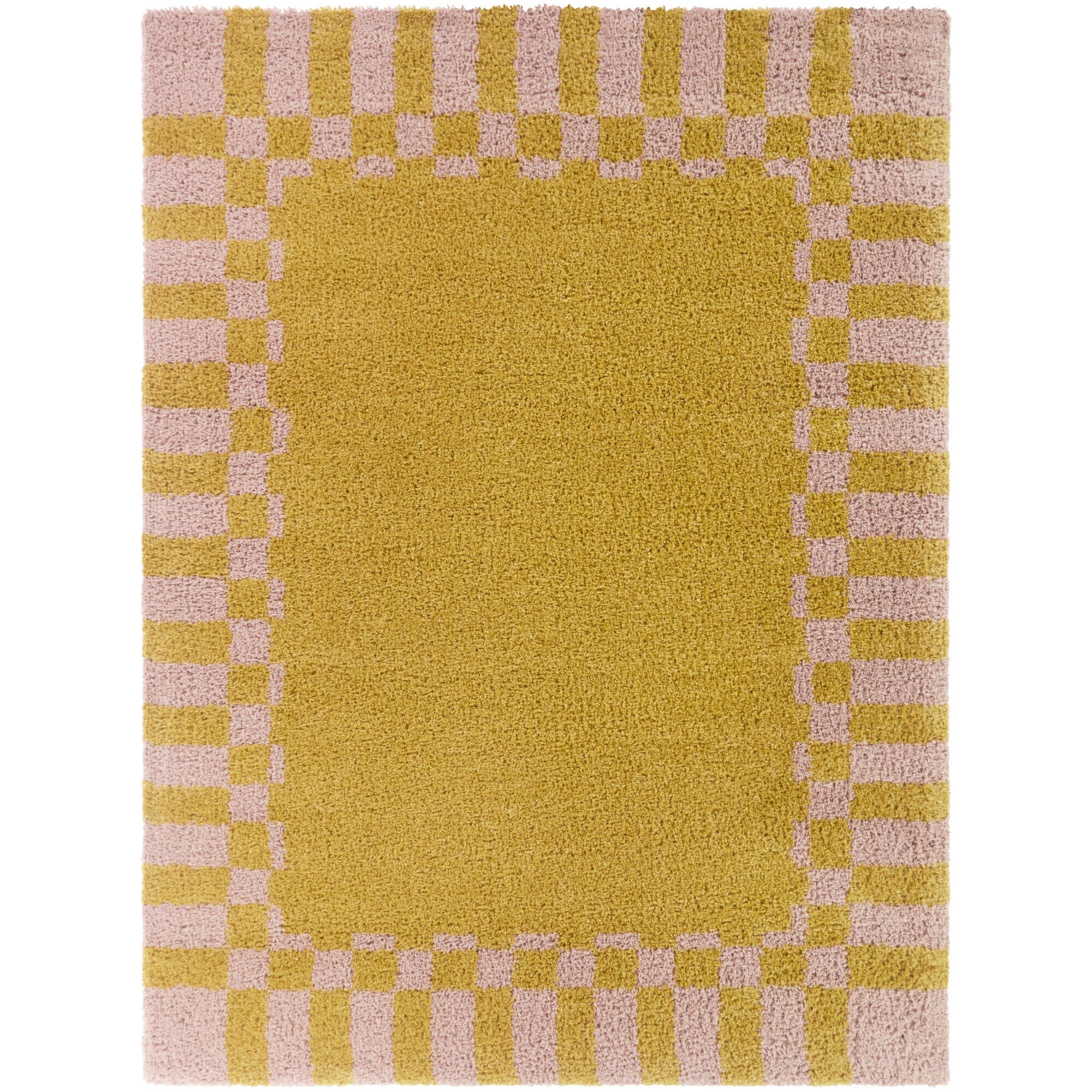Balta Rugs Checkered 4' 4" x 6' Area Rug, Orange/Pale Pink, large