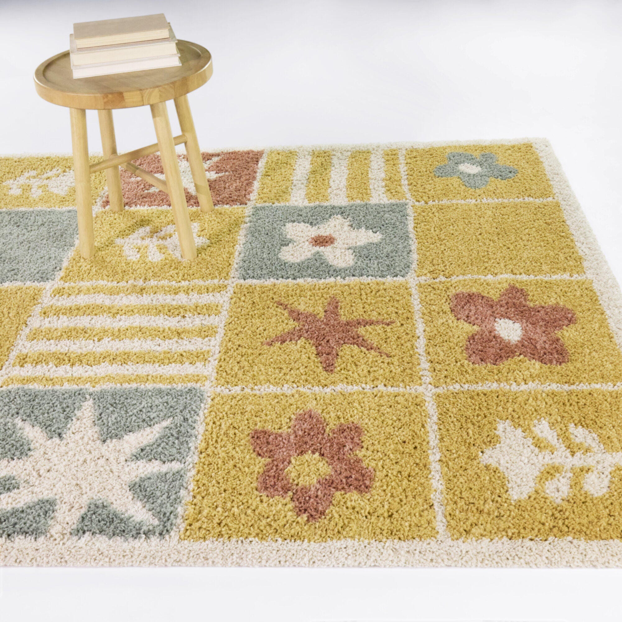 Balta Rugs Flower 4' 4" x 6' Area Rug, Yellow, rollover