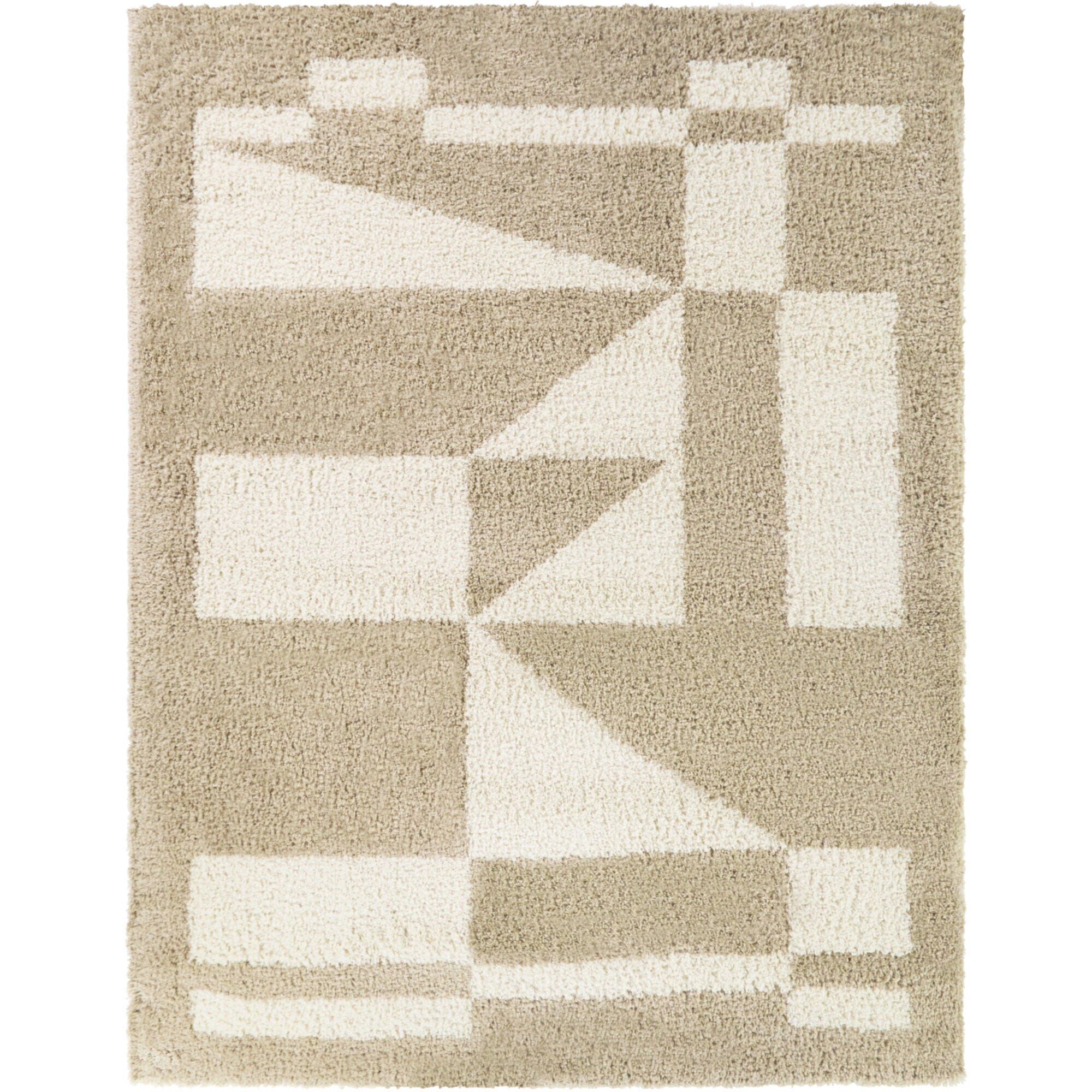 Balta Rugs Shag 5' 3" x 7' Area Rug, Beige/Ivory, large