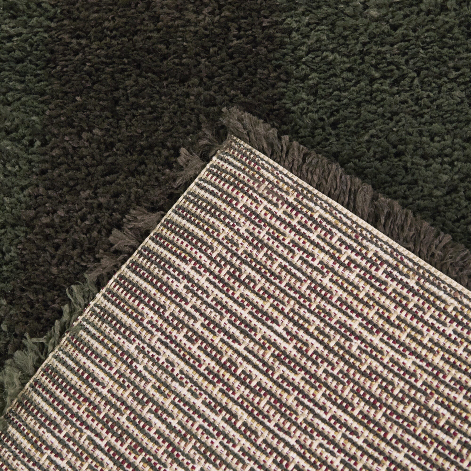 Balta Rugs Striped Shag 7' 10" x 10' Area Rug, Green/Brown, large