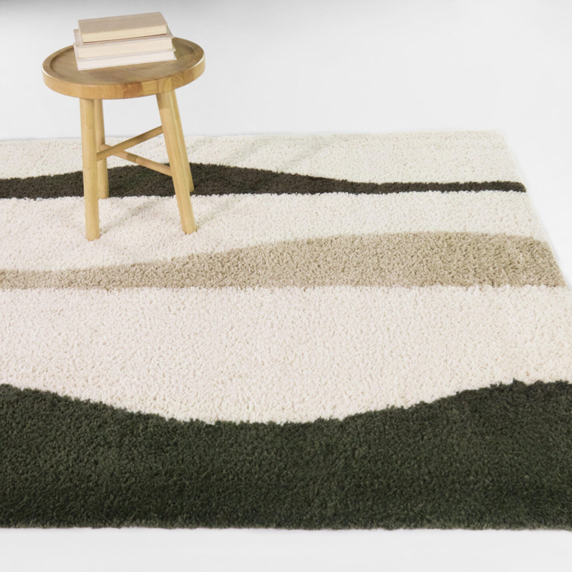 Balta Rugs Waves 5' 3" x 7' Area Rug, Green/Ivory, rollover