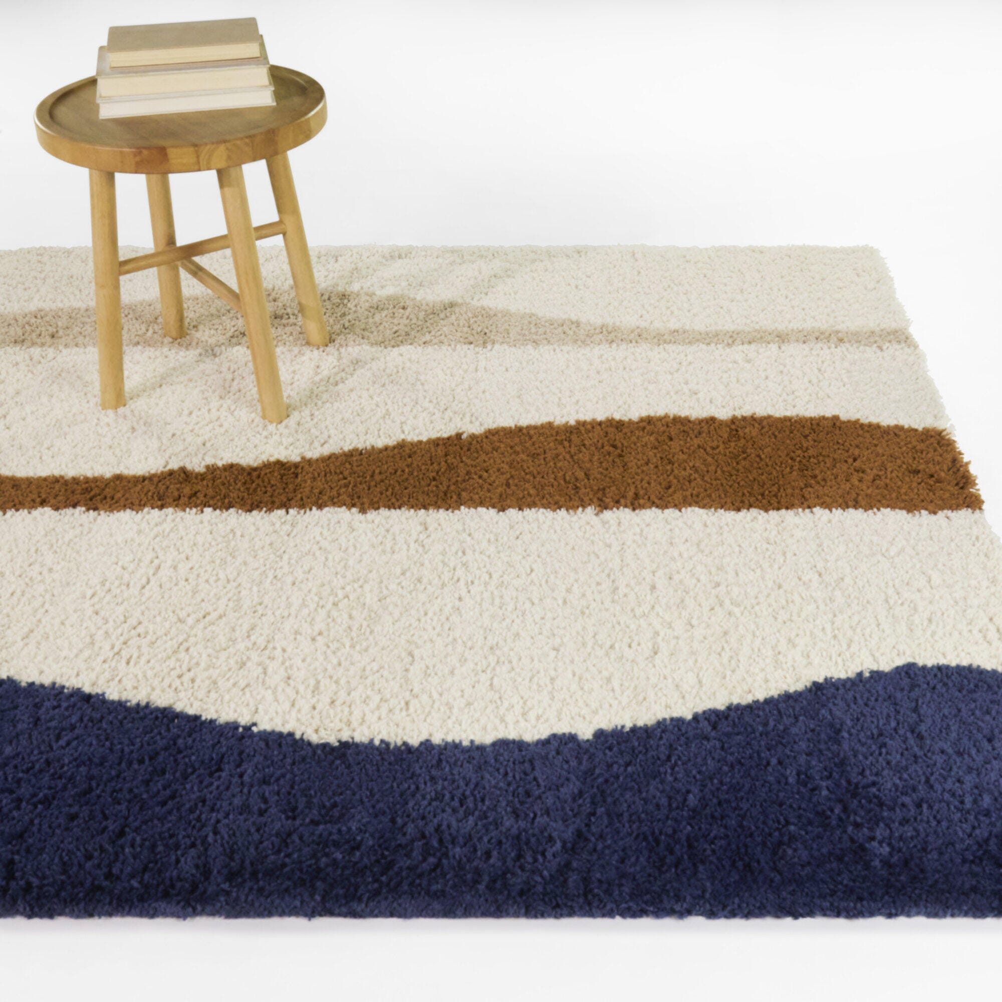 Balta Rugs Waves 7' 10" x 10' Area Rug, Navy/Ivory, rollover