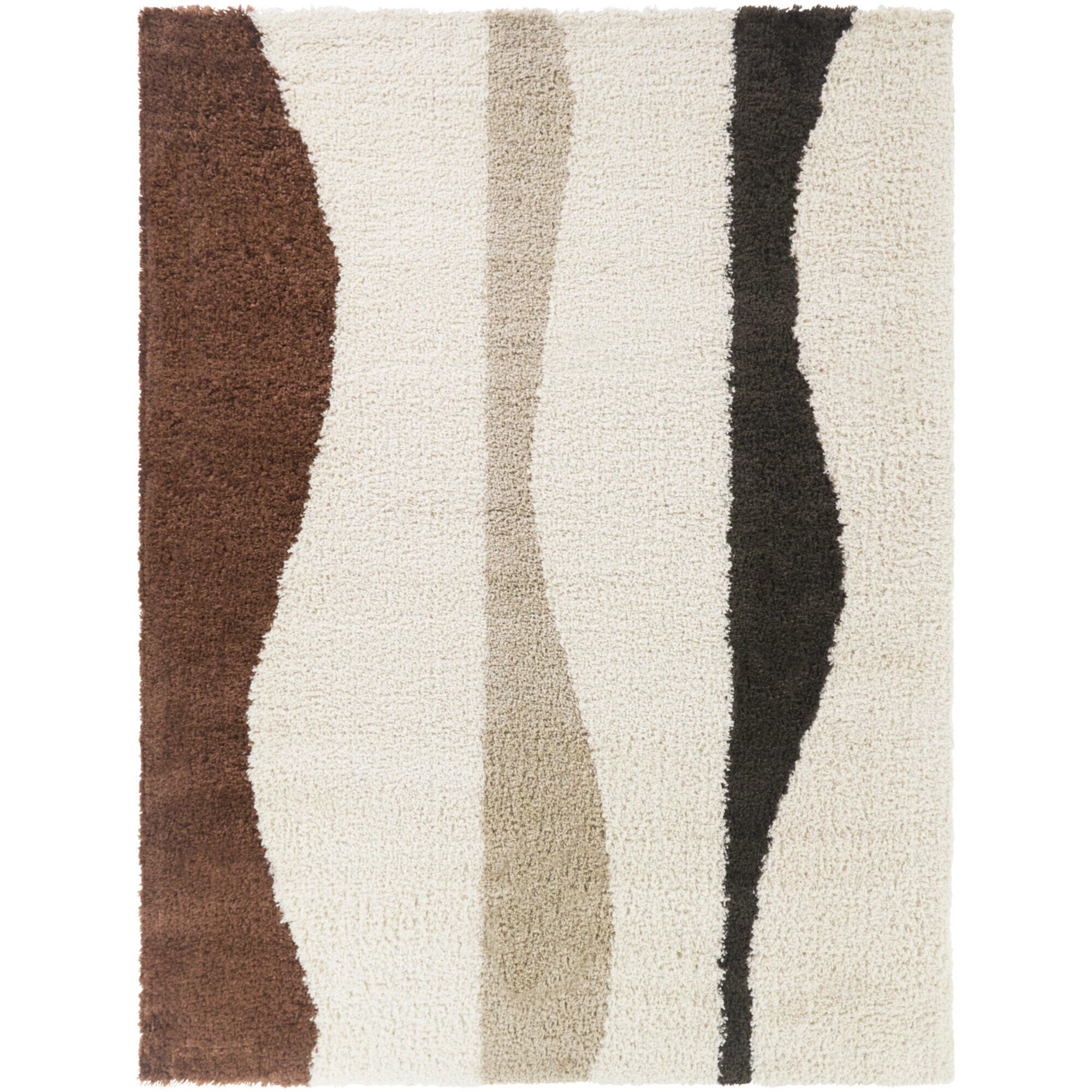 Balta Rugs Waves 5' 3" x 7' Area Rug, Rust/Ivory, large