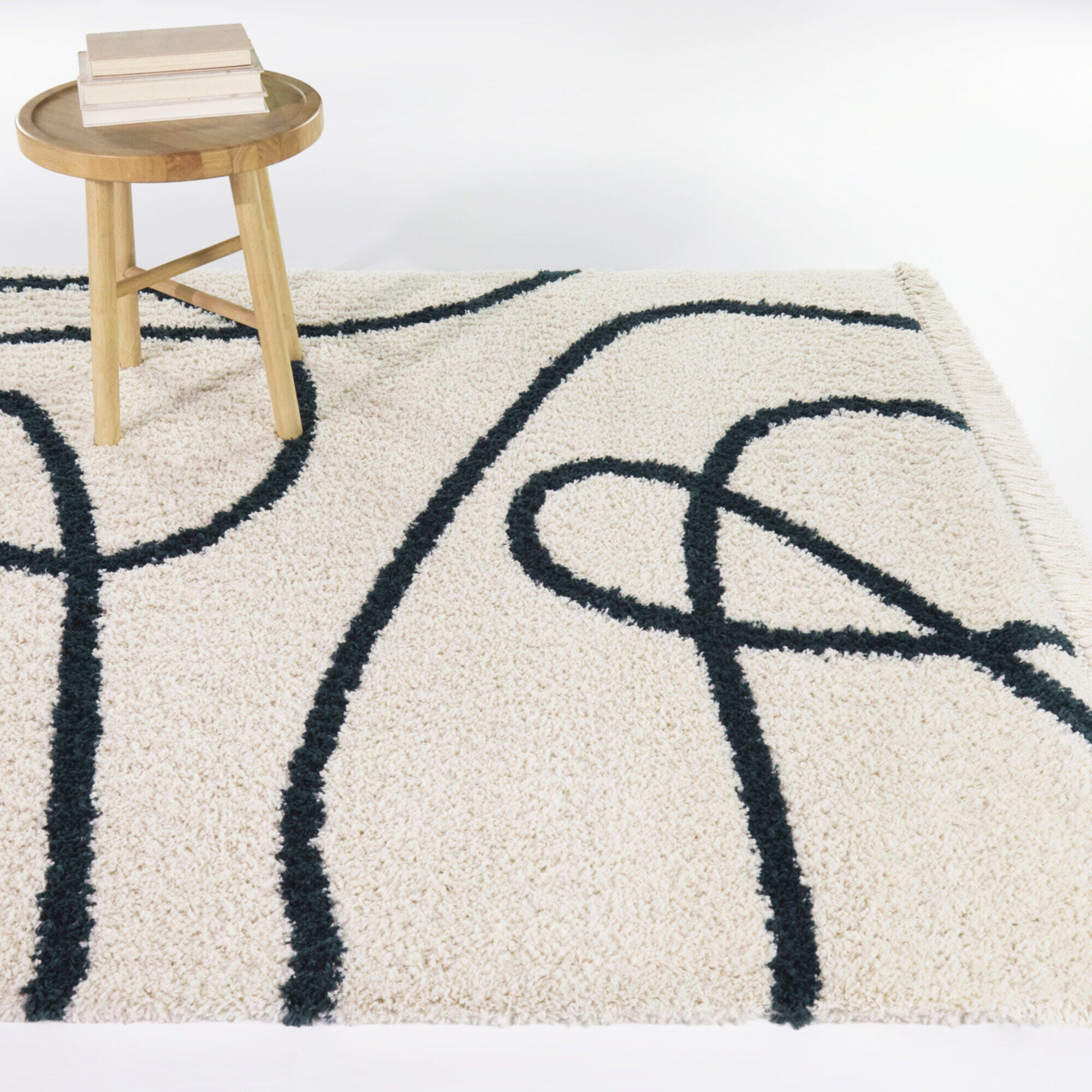 Balta Rugs Astaire 5' 3" x 7' Area Rug, Black/Ivory, rollover