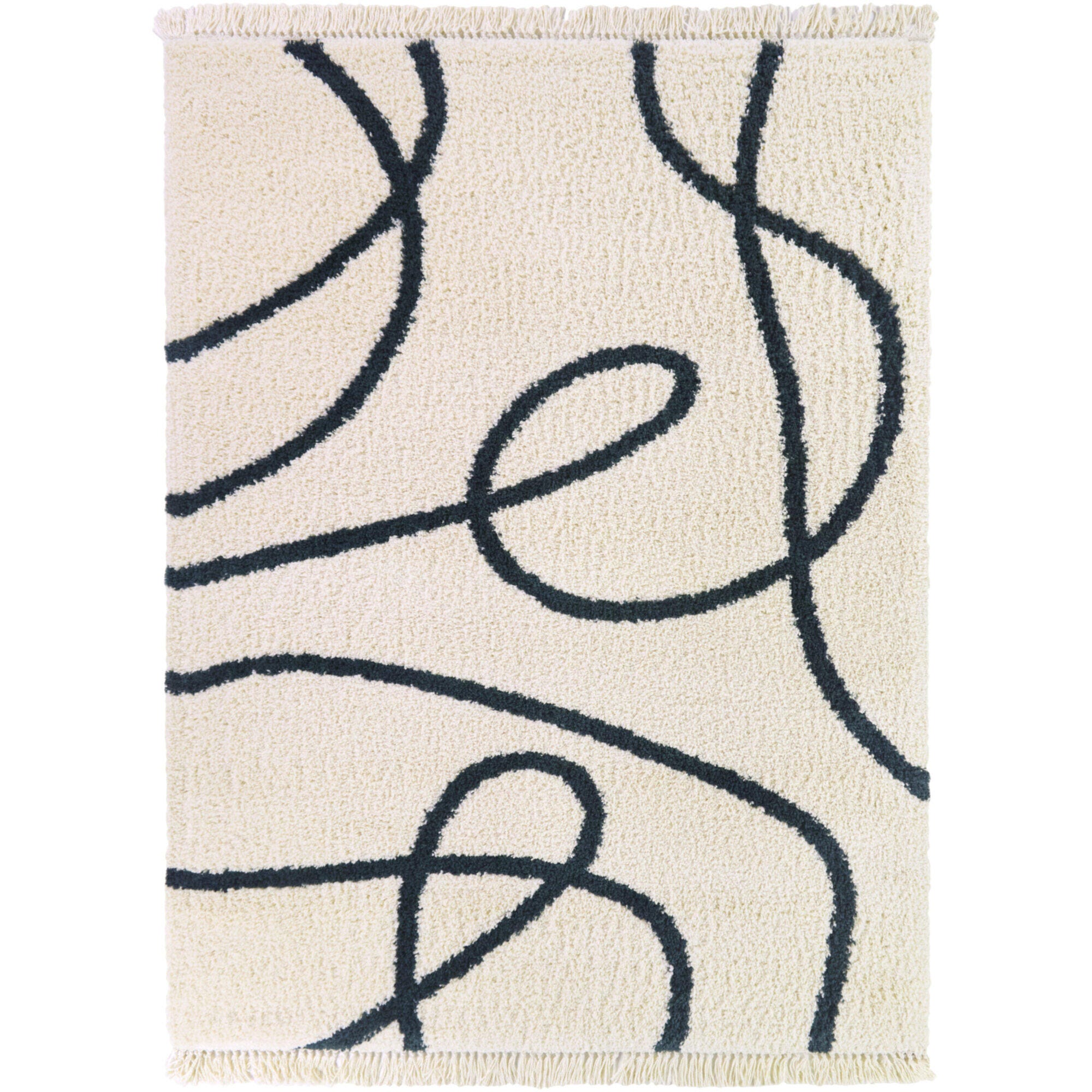 Balta Rugs Astaire 5' 3" x 7' Area Rug, Black/Ivory, large