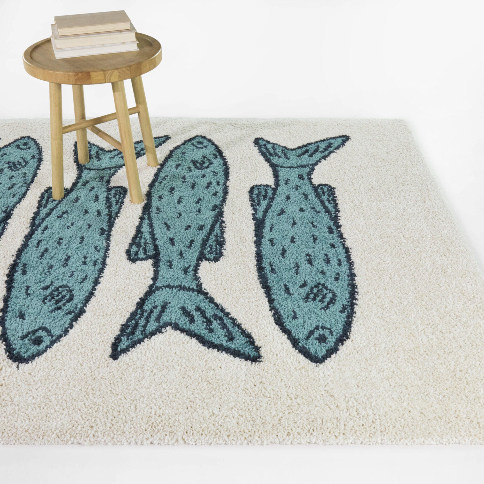 Balta Rugs Fish 4' 4" x 6' Area Rug, Blue/Ivory, rollover