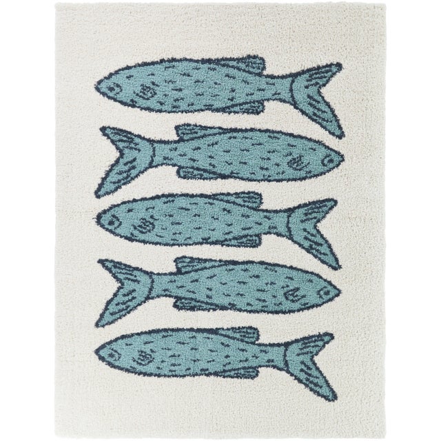 Balta Rugs Fish 5' 3" x 7' Area Rug, Blue/Ivory