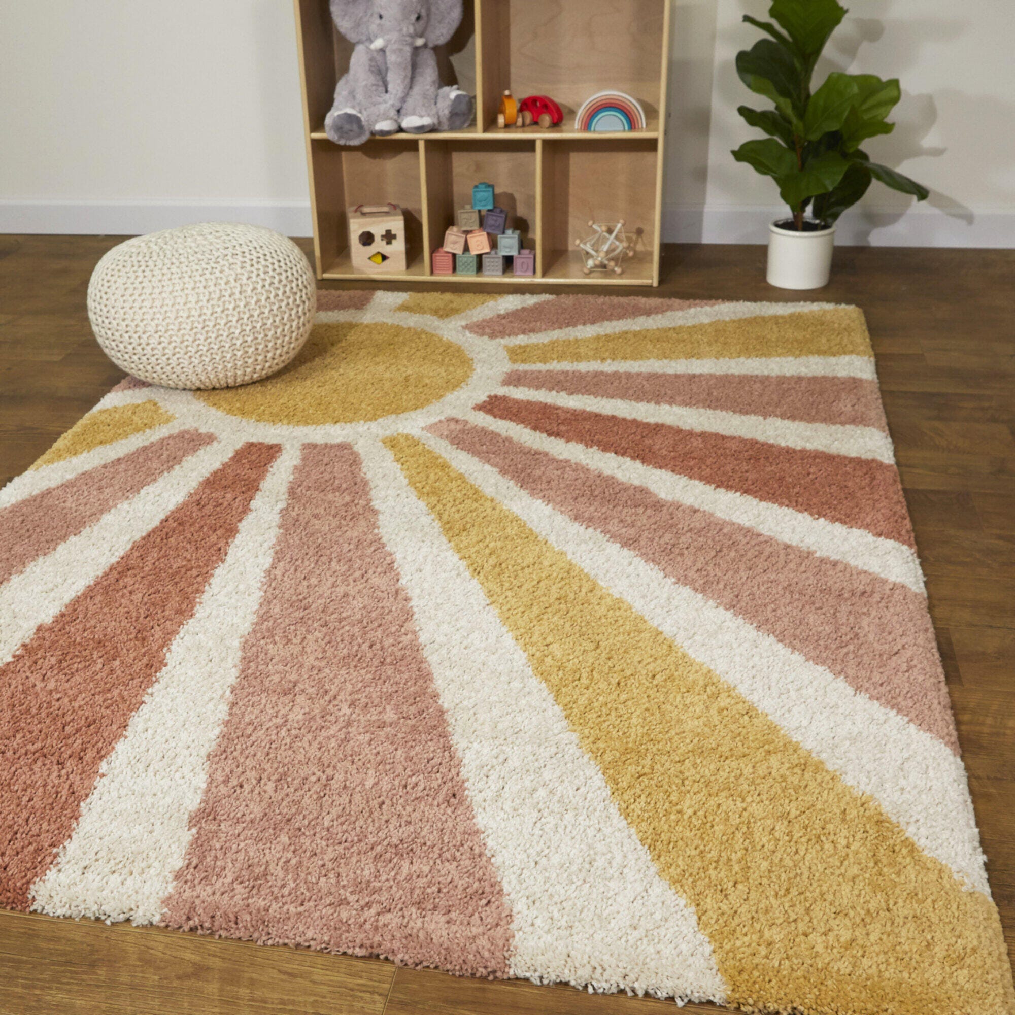 Balta Rugs Helia 6' 7" x 9' Area Rug, Pale Pink/Yellow, rollover