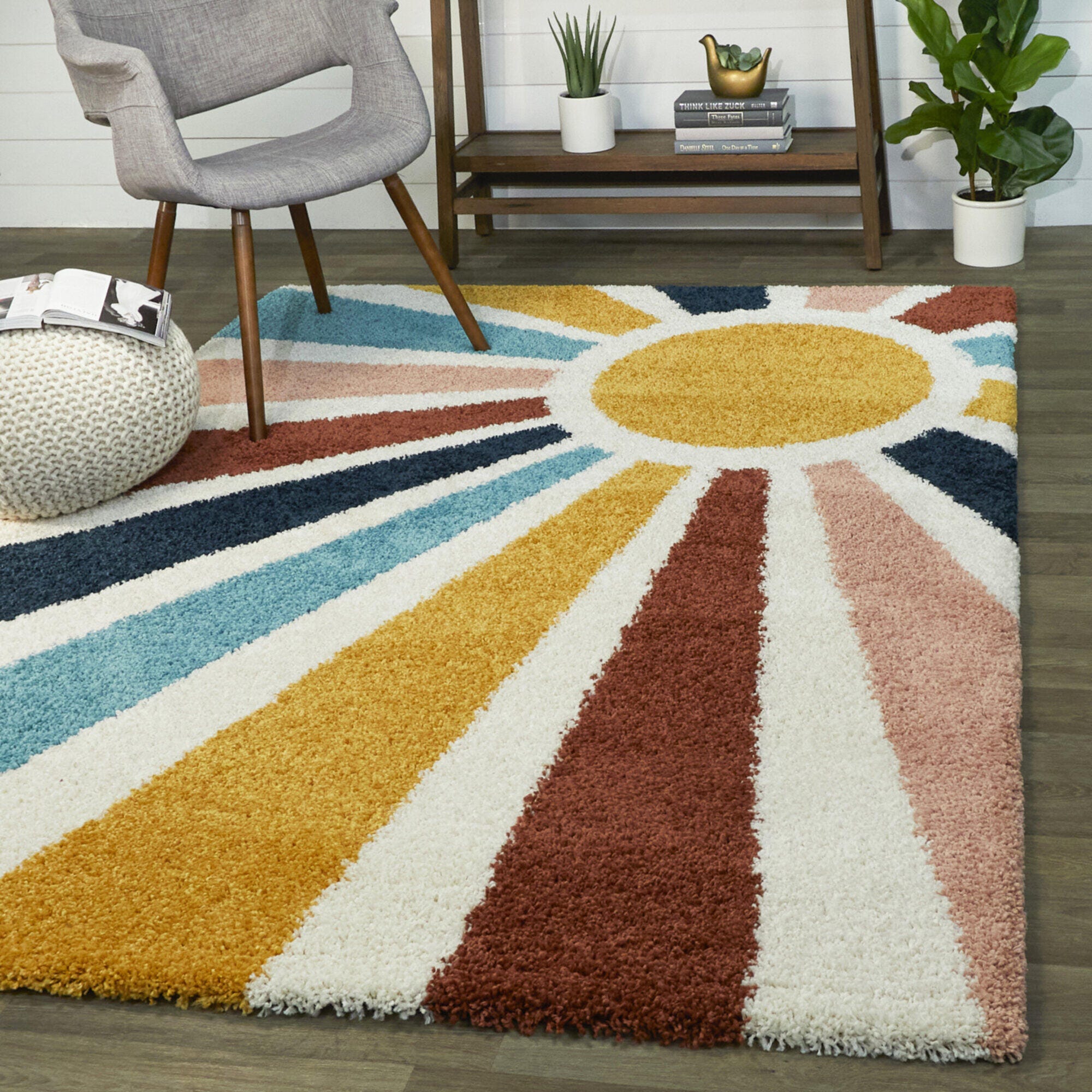 Balta Rugs Helia 5' 3" x 7' Area Rug, Yellow/Blue, rollover