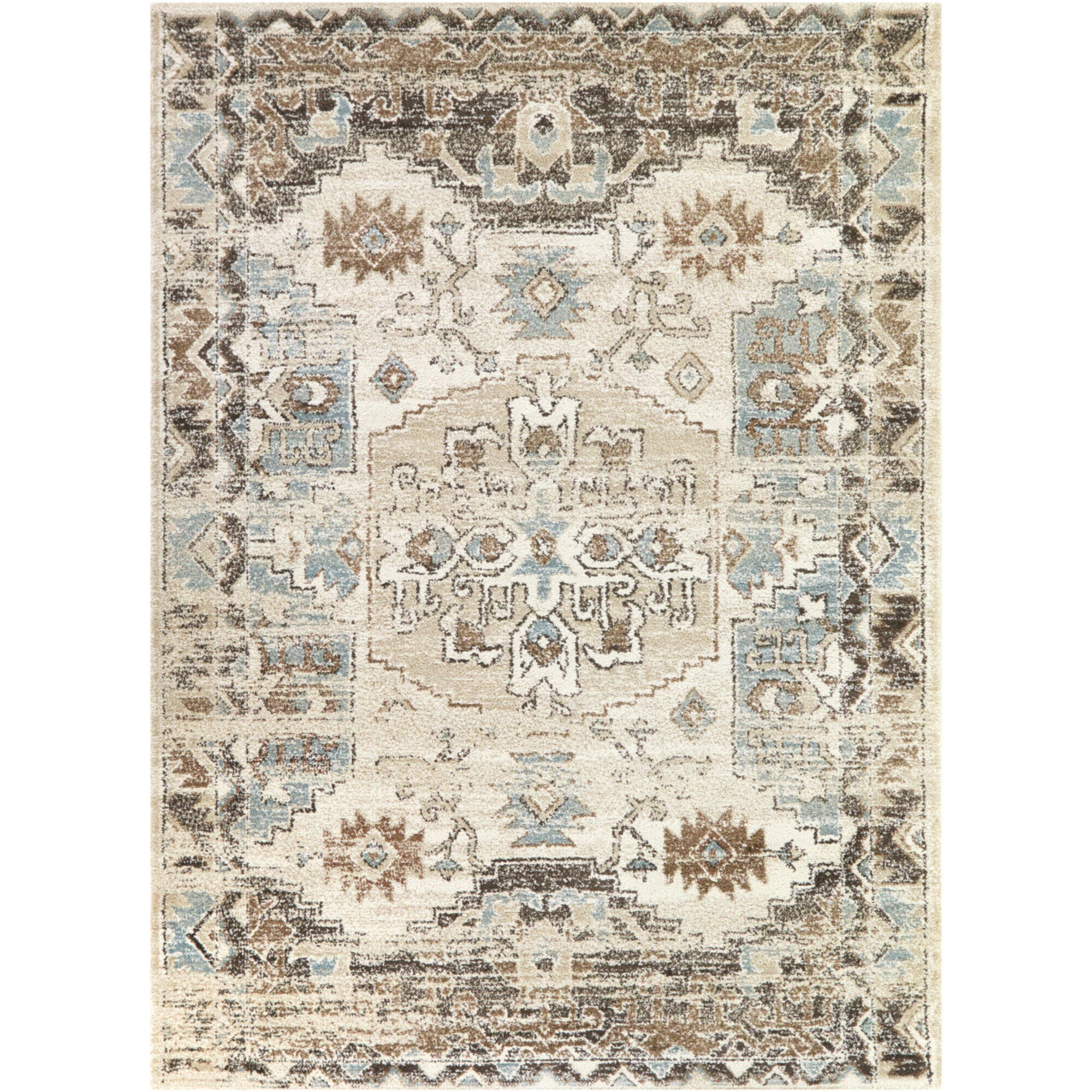 Balta Rugs Louise 5' 3" x 7' Area Rug, Beige/Blue/Brown, large
