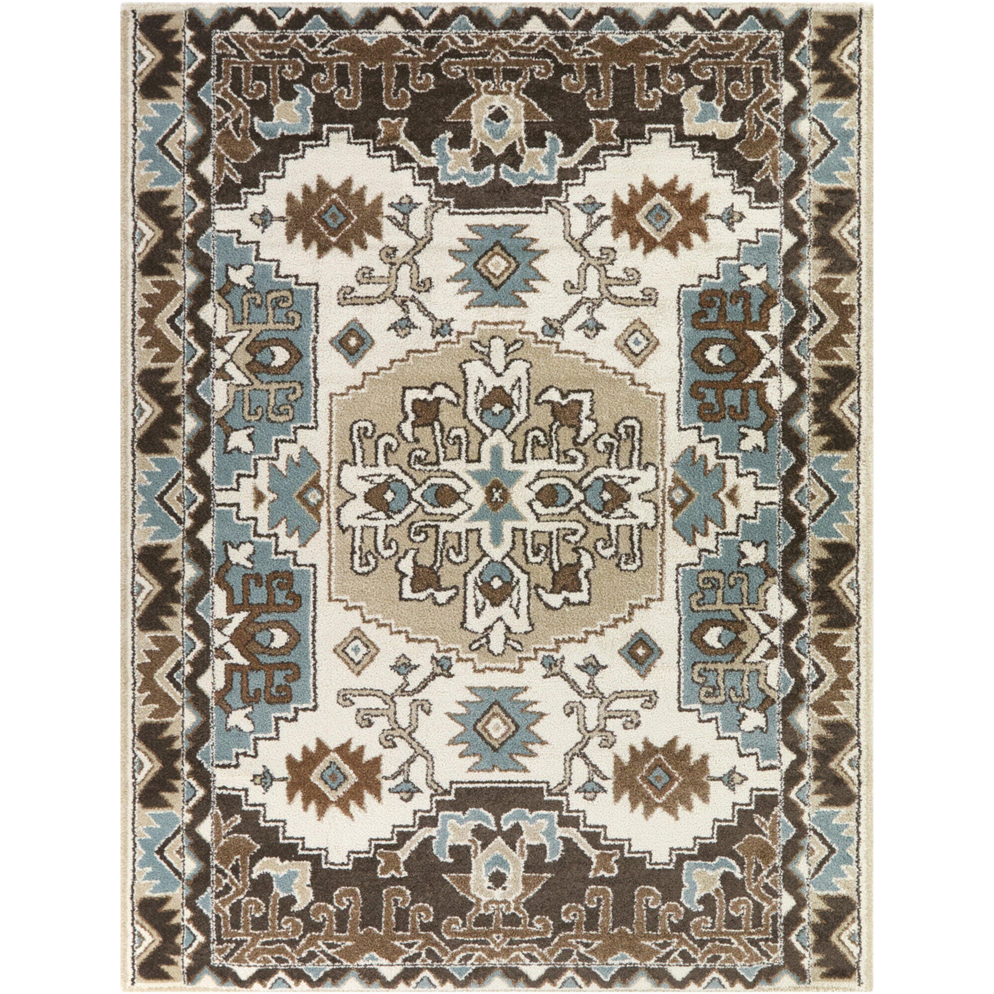 Balta Rugs Louise 5' 3" x 7' Area Rug, Brown/Beige/Blue, large