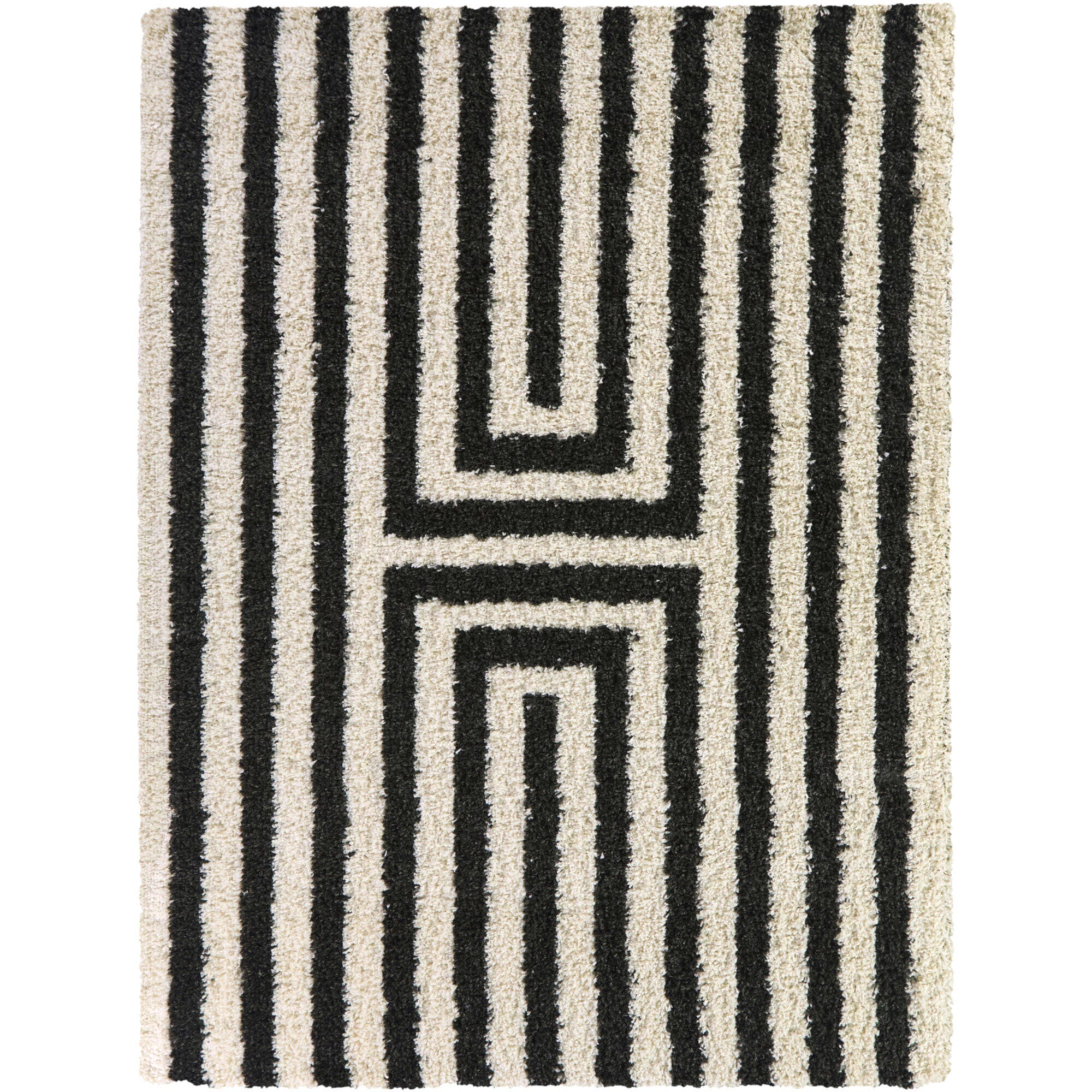 Balta Rugs Philbin 5' 3" x 7' Area Rug, Cream/Black, large