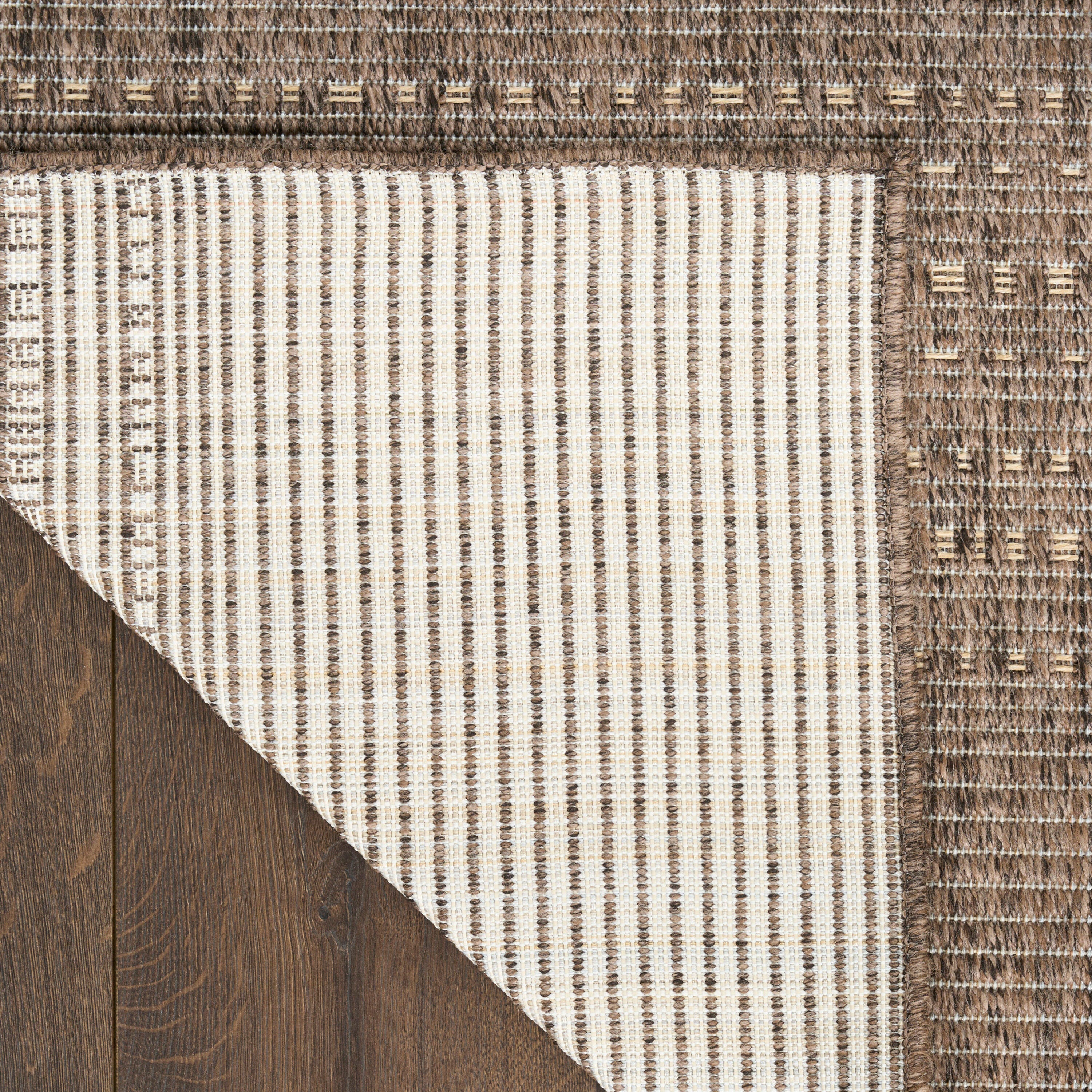 Nourison Home Tulum Striped 2'2" x 10' Runner Rug, Brown, large