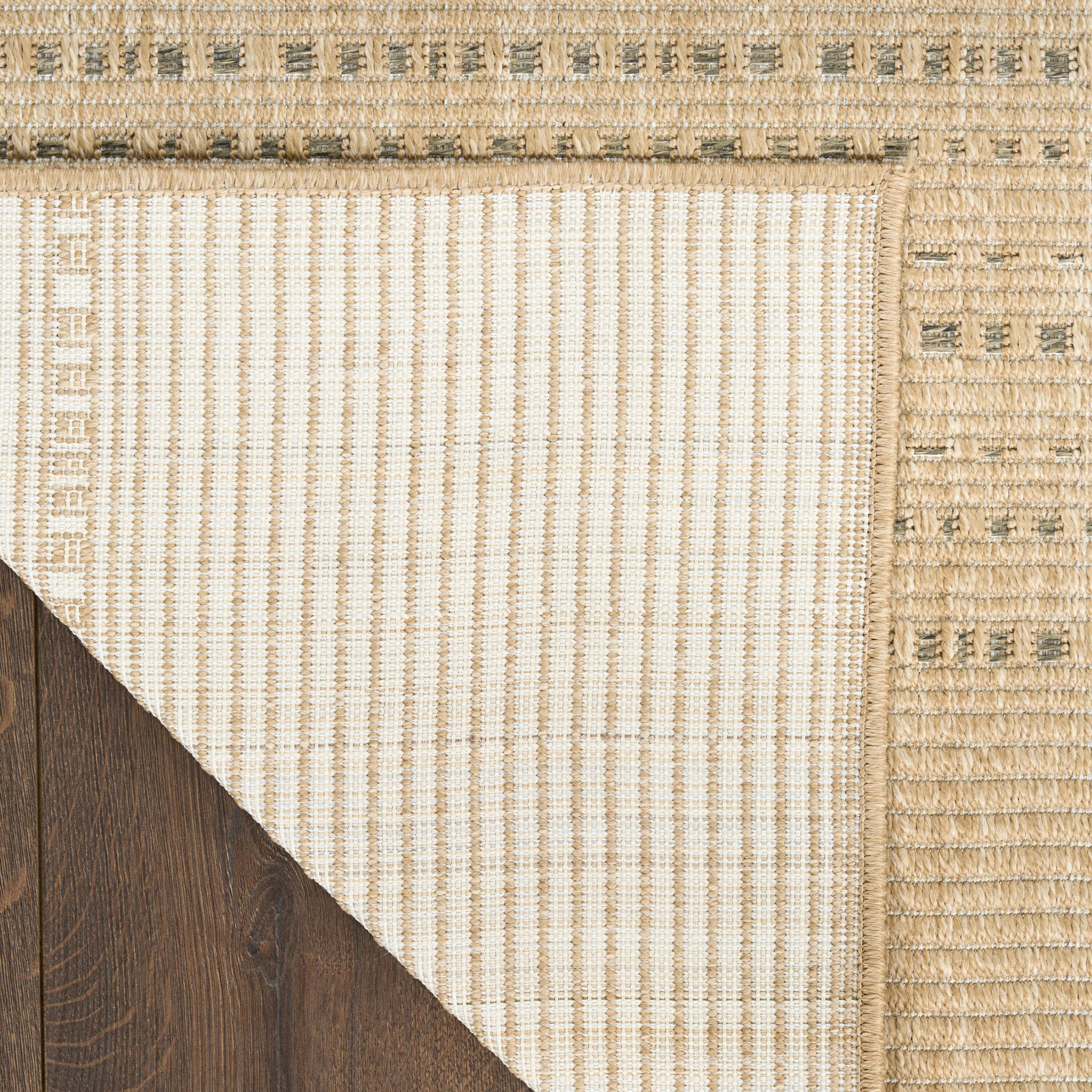 Nourison Home Tulum Striped 2' x 6' Runner Rug, Taupe, large