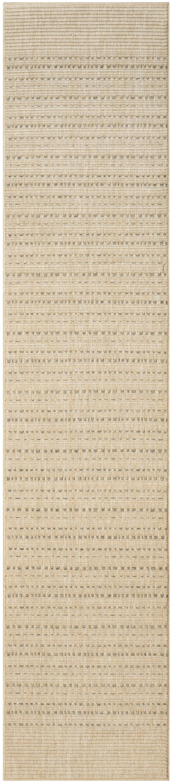 Nourison Home Tulum Striped 2'2" x 8' Runner Rug, Taupe, large