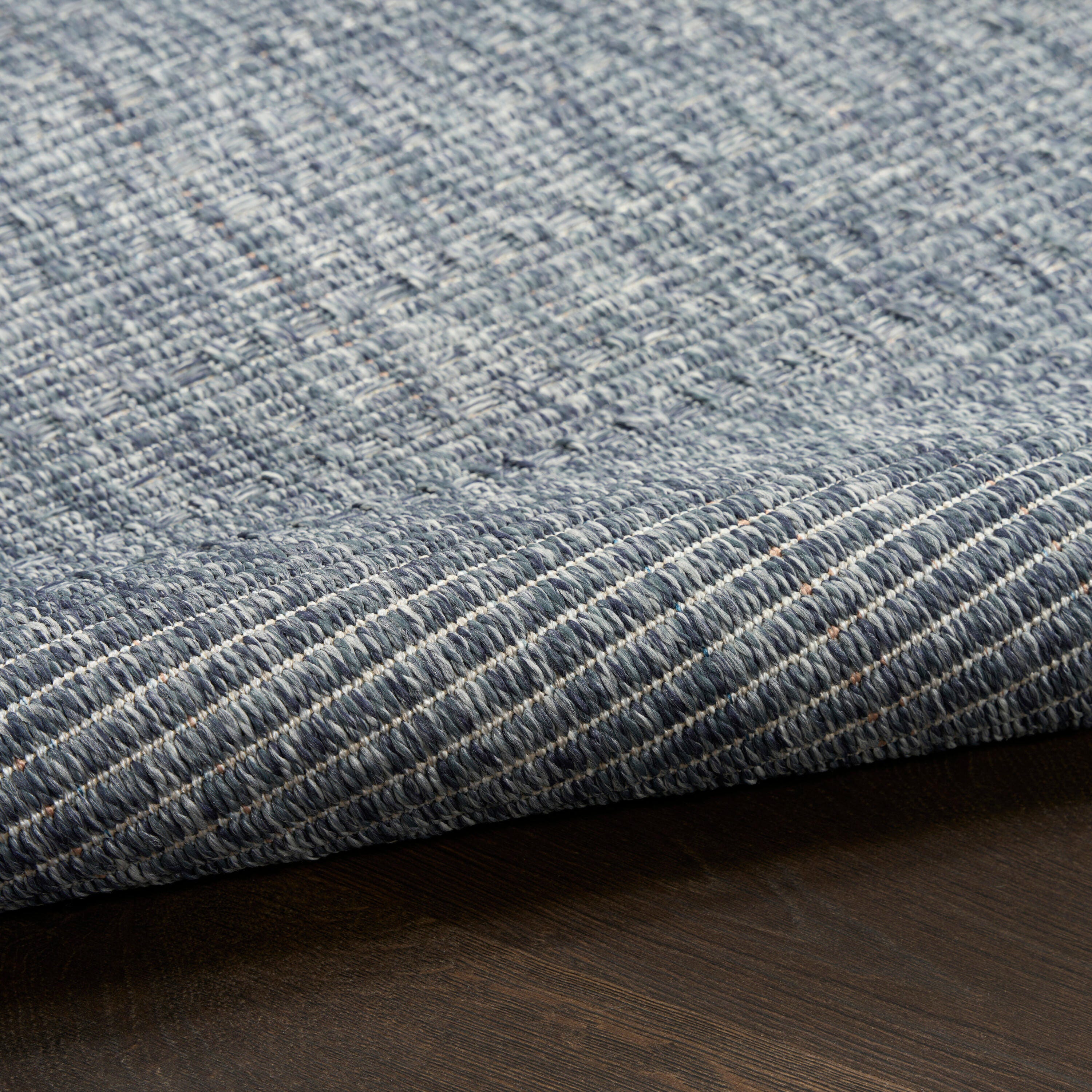 Nourison Home Tulum Striped 4' x 6' Area Rug, Denim, large