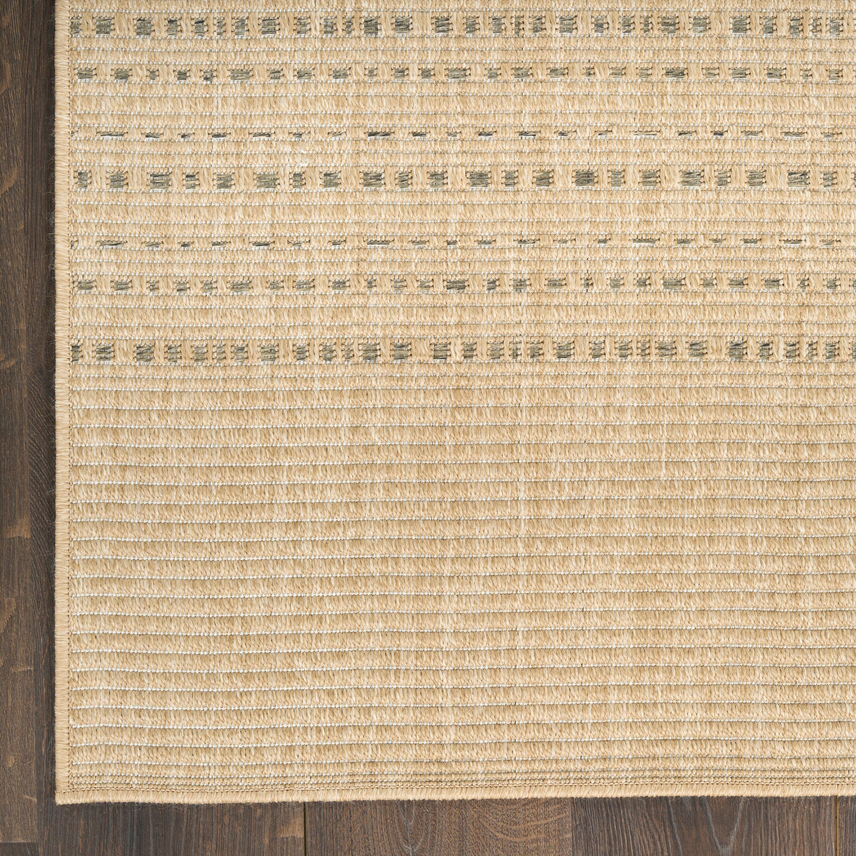 Nourison Home Tulum Striped 4' x 6' Area Rug, Taupe, large