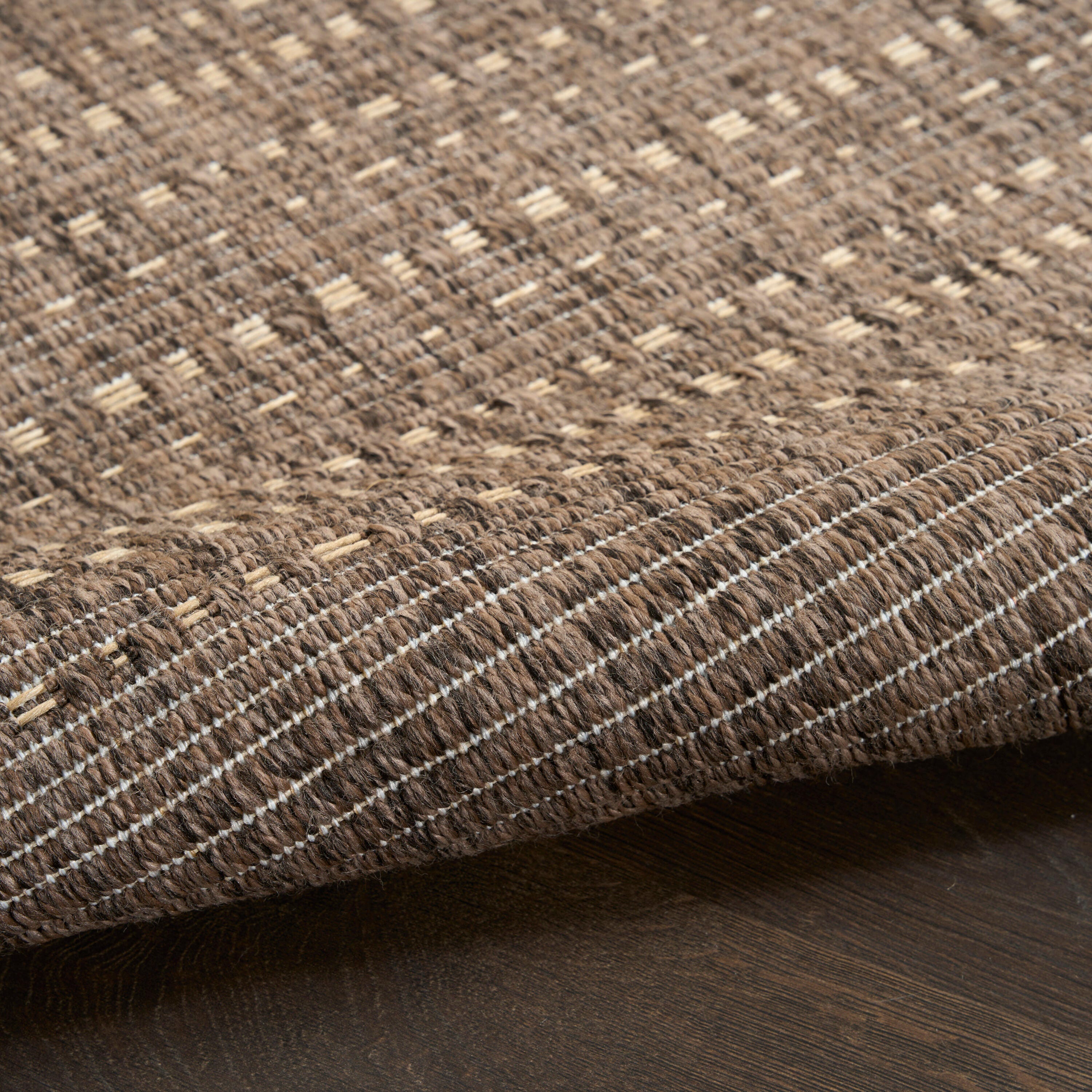 Nourison Home Tulum Striped 5'3" x 7' Area Rug, Brown, large