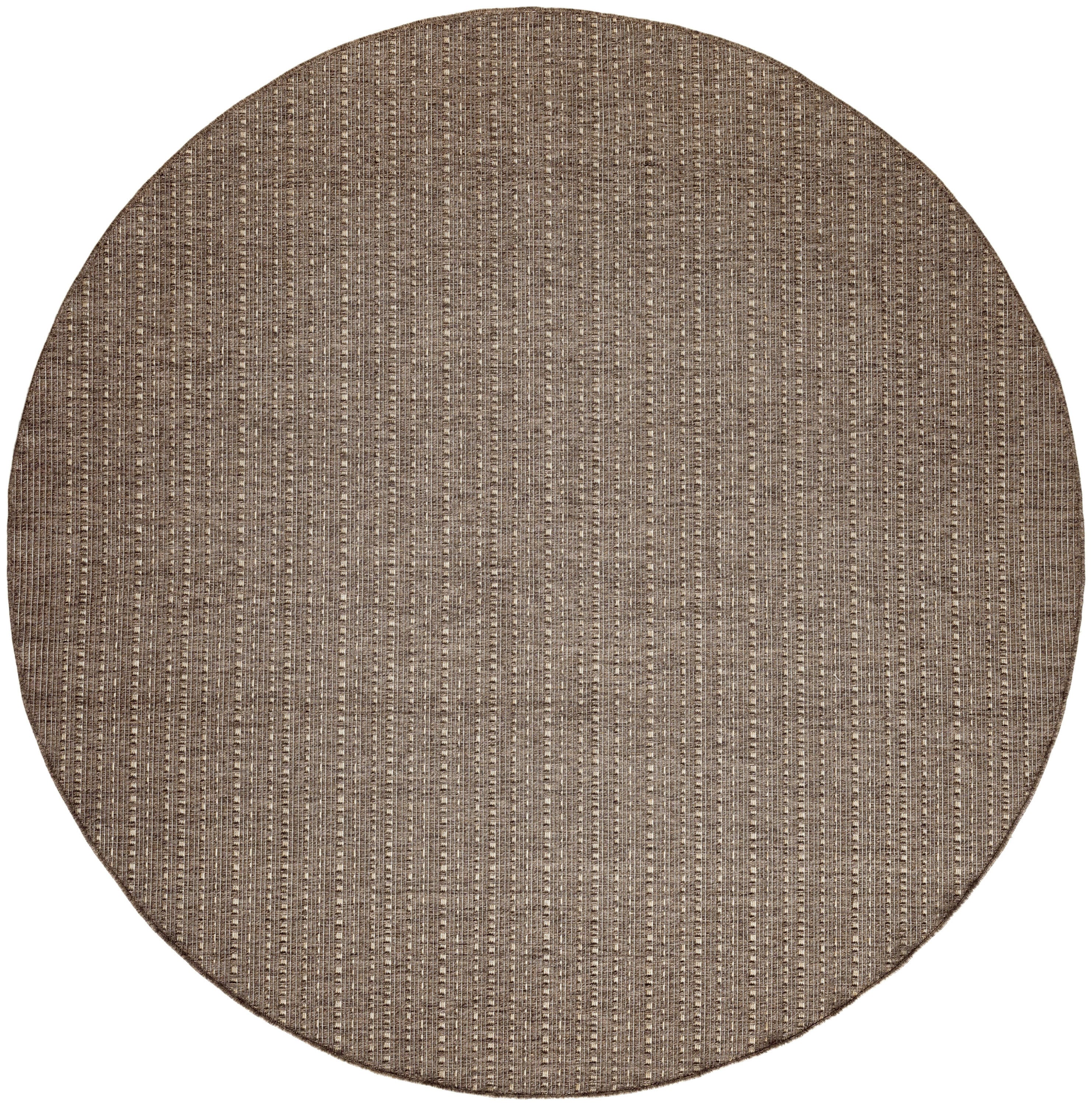 Nourison Home Tulum Striped 8' Round Area Rug, Brown, large