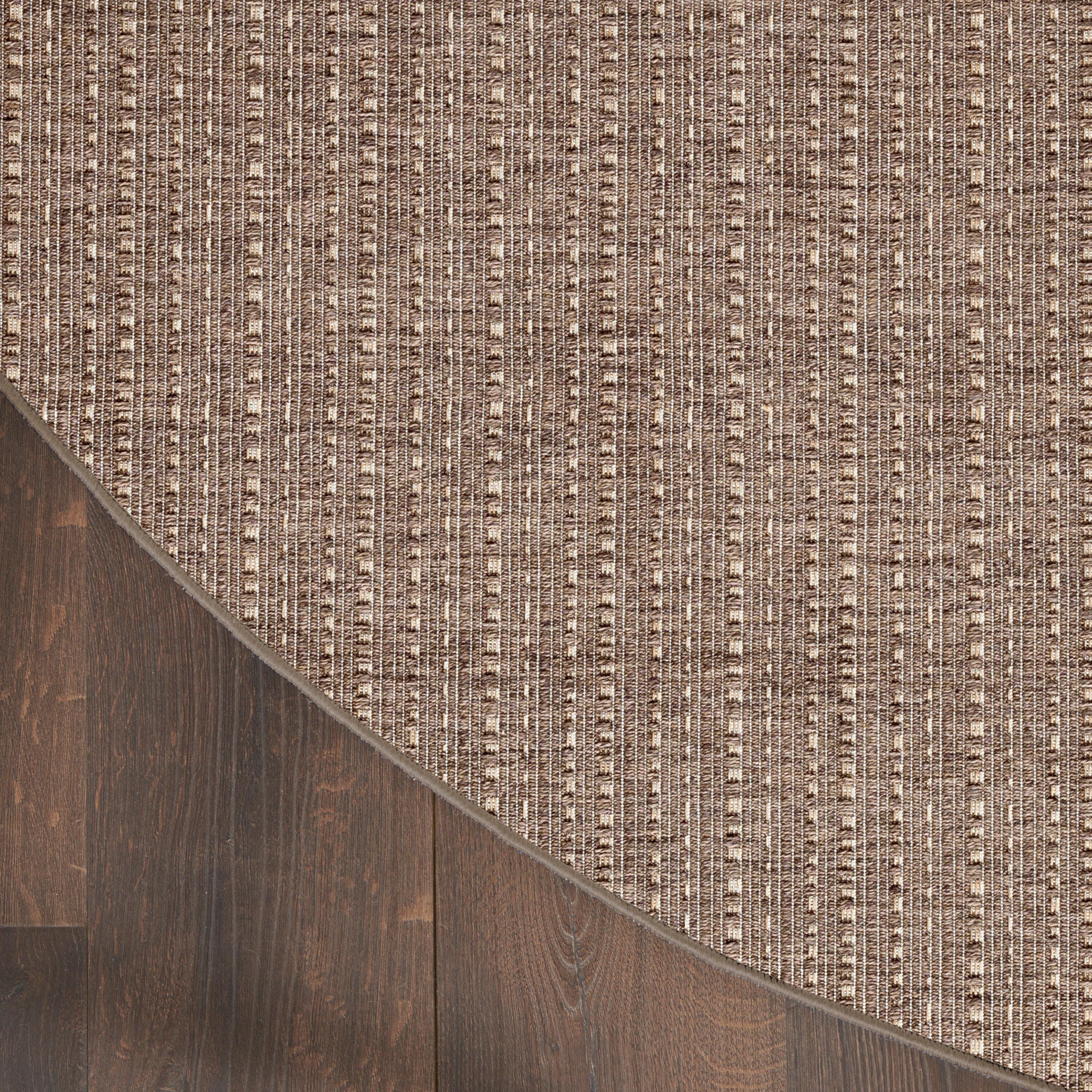 Nourison Home Tulum Striped 8' Round Area Rug, Brown, large