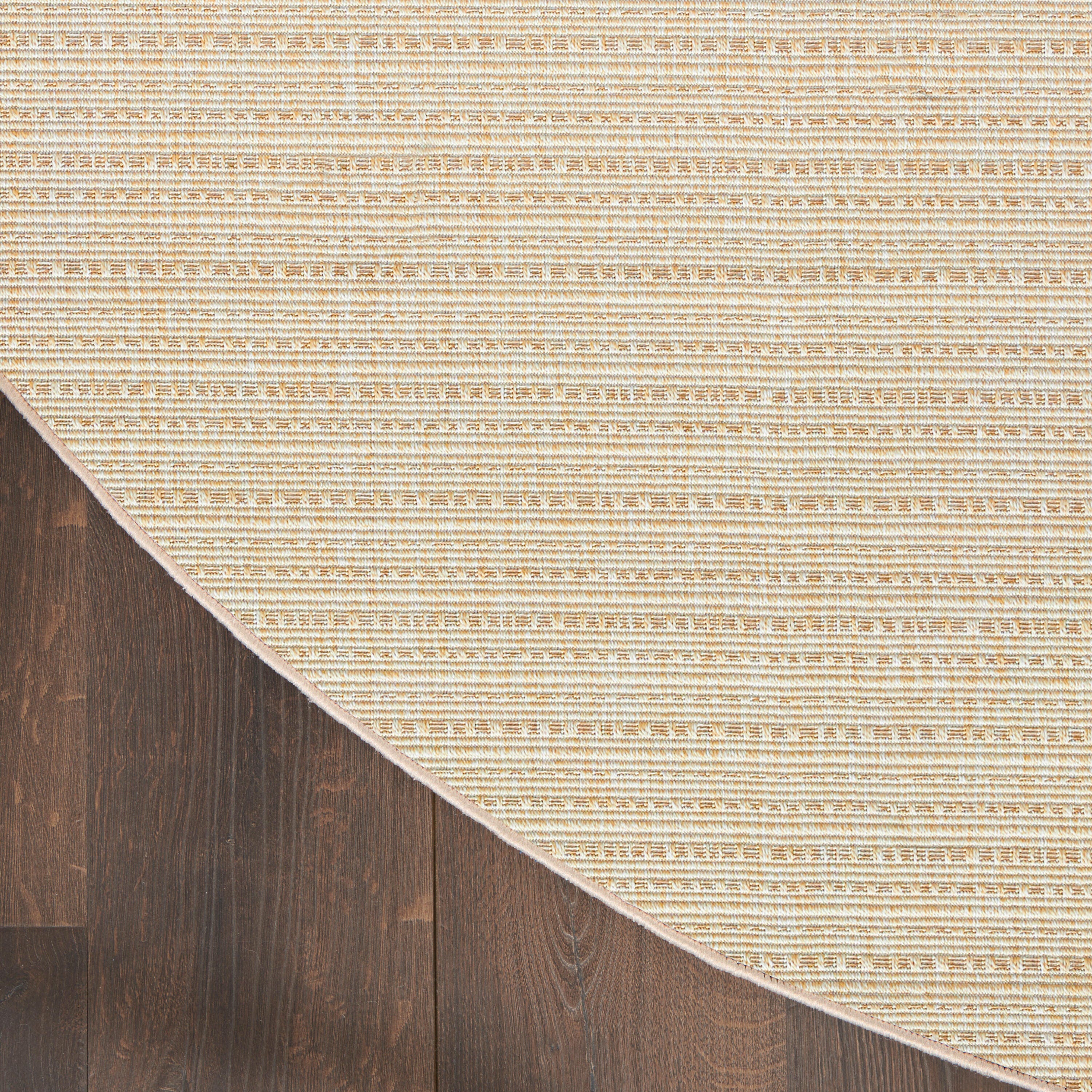 Nourison Home Tulum Striped 8' Round Area Rug, Cream, large