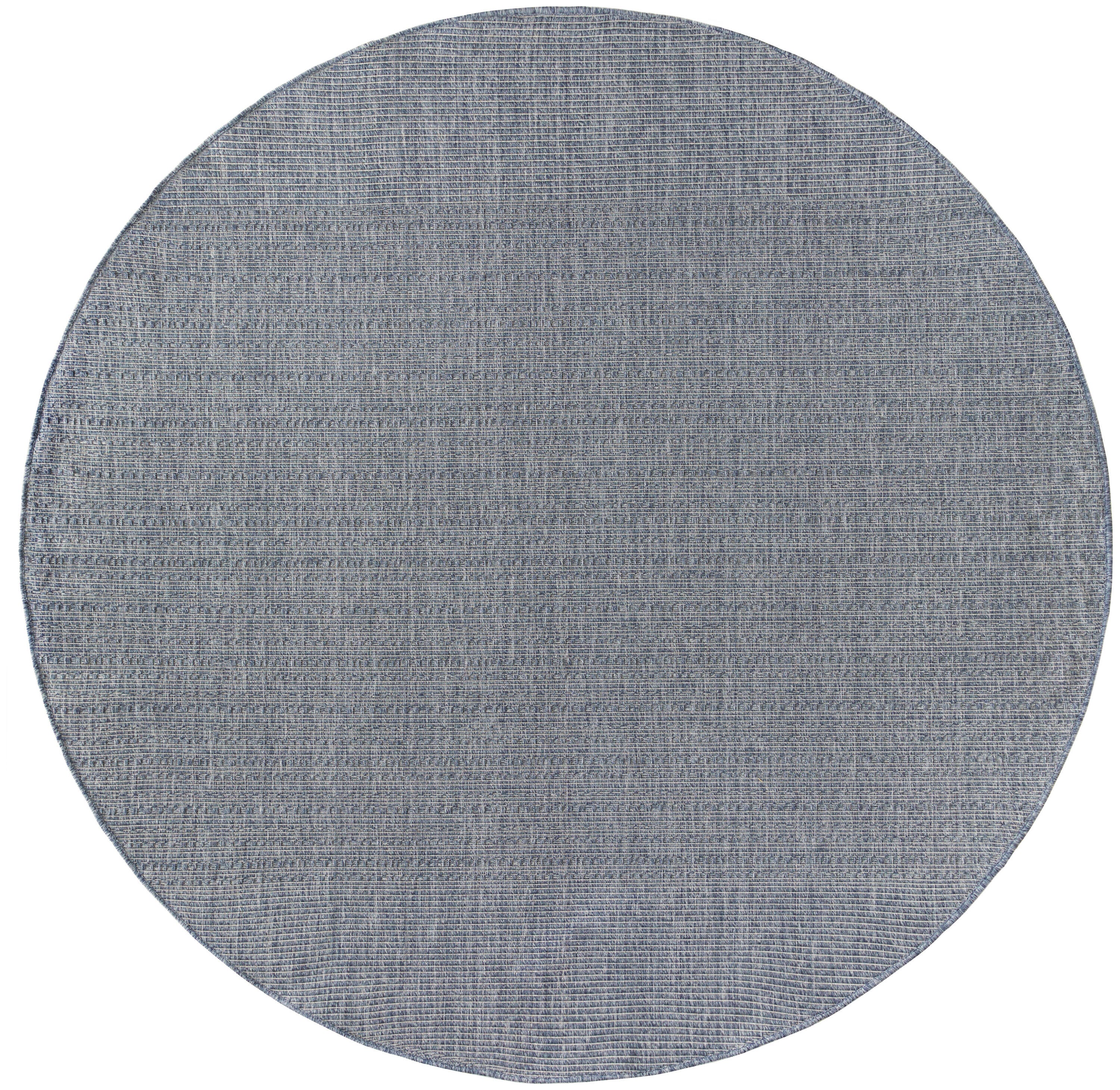 Nourison Home Tulum Striped 8' Round Area Rug, Denim, large