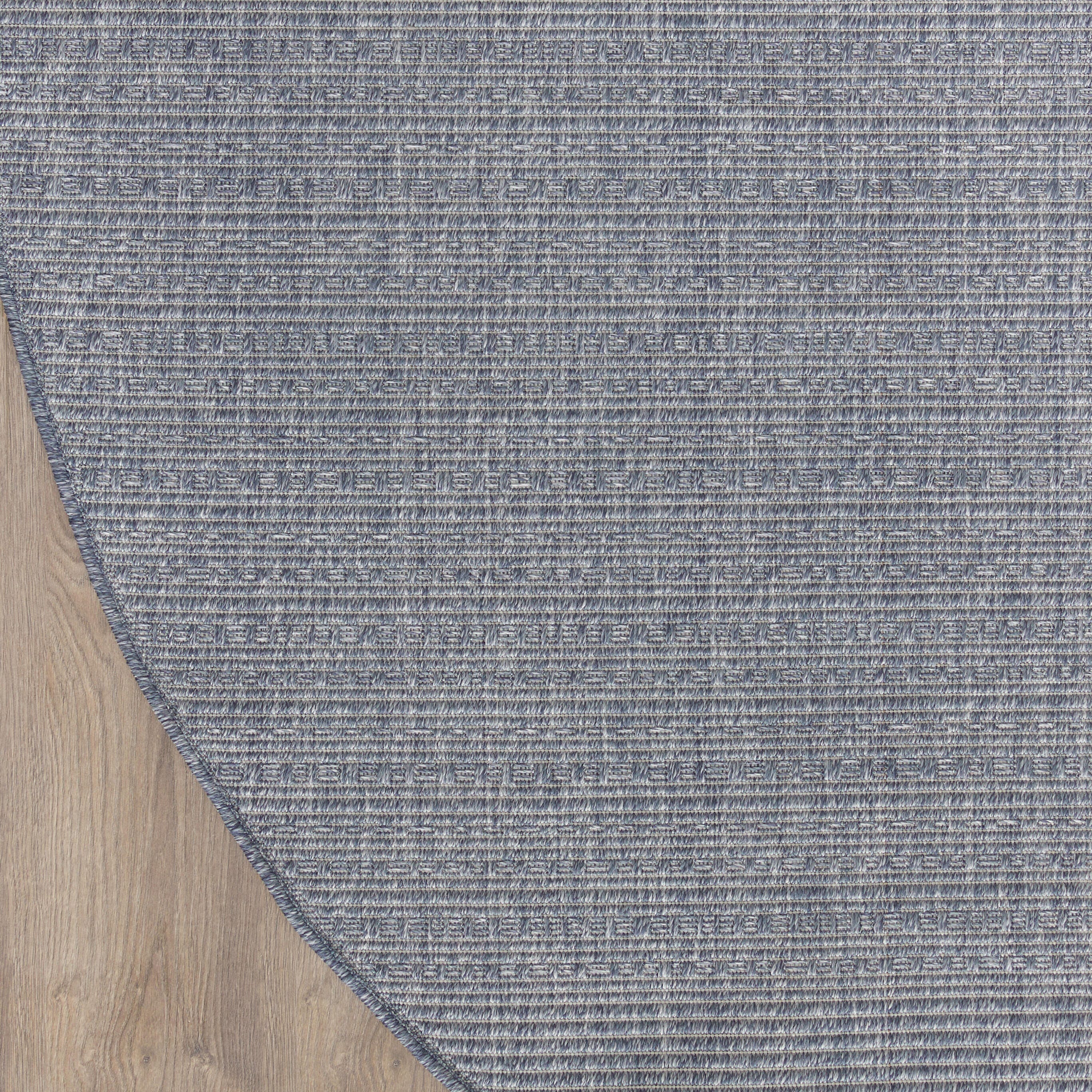 Nourison Home Tulum Striped 8' Round Area Rug, Denim, large