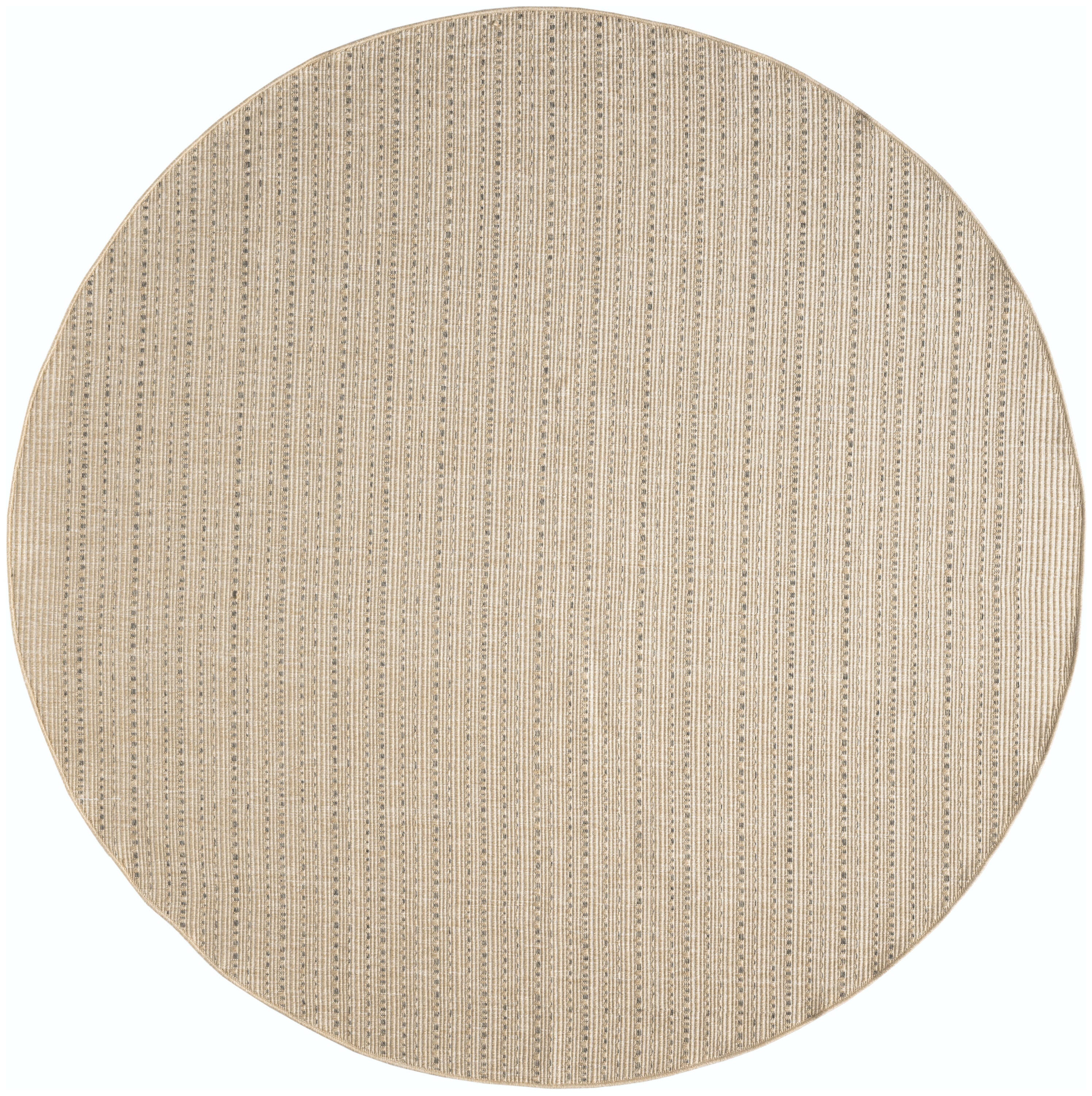 Nourison Home Tulum Striped 8' Round Area Rug, Taupe, large