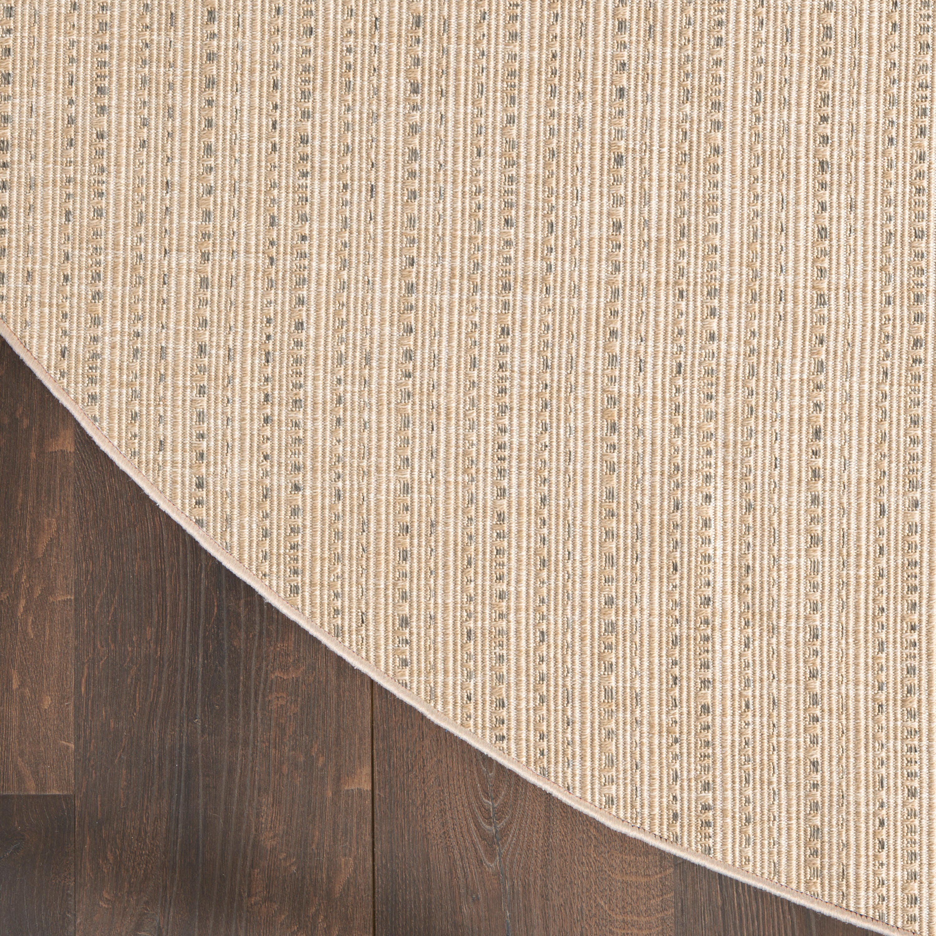 Nourison Home Tulum Striped 8' Round Area Rug, Taupe, large