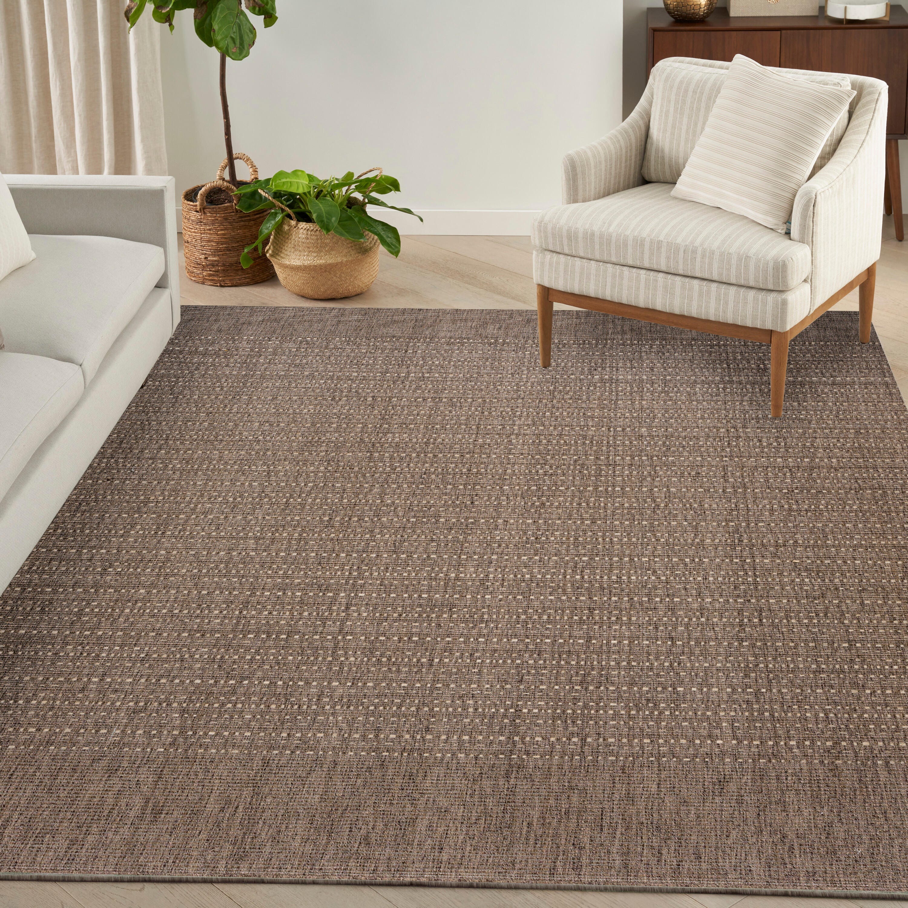 Nourison Home Tulum Striped 8' x 10' Area Rug, Brown, large