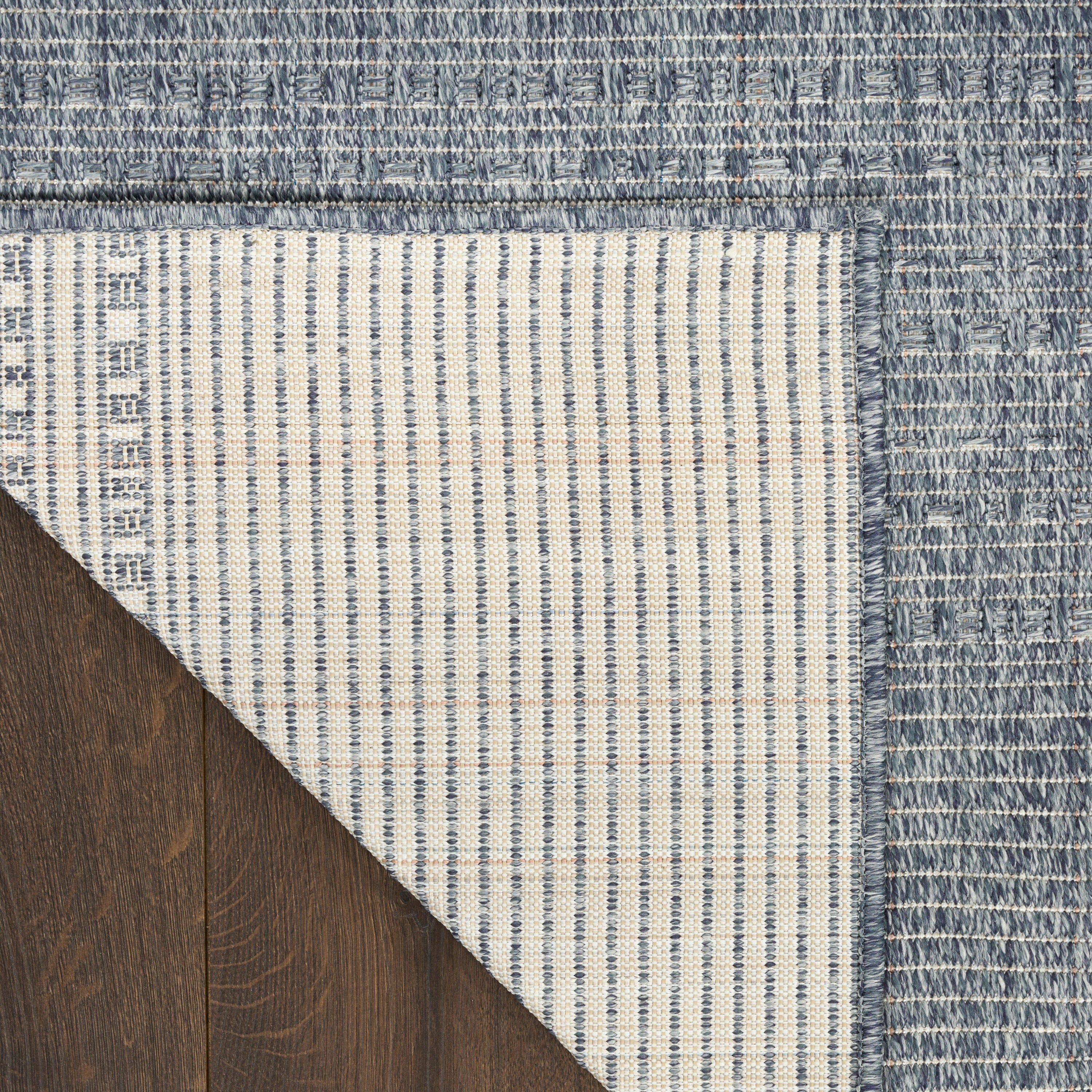Nourison Home Tulum Striped 8' x 10' Area Rug, Denim, large