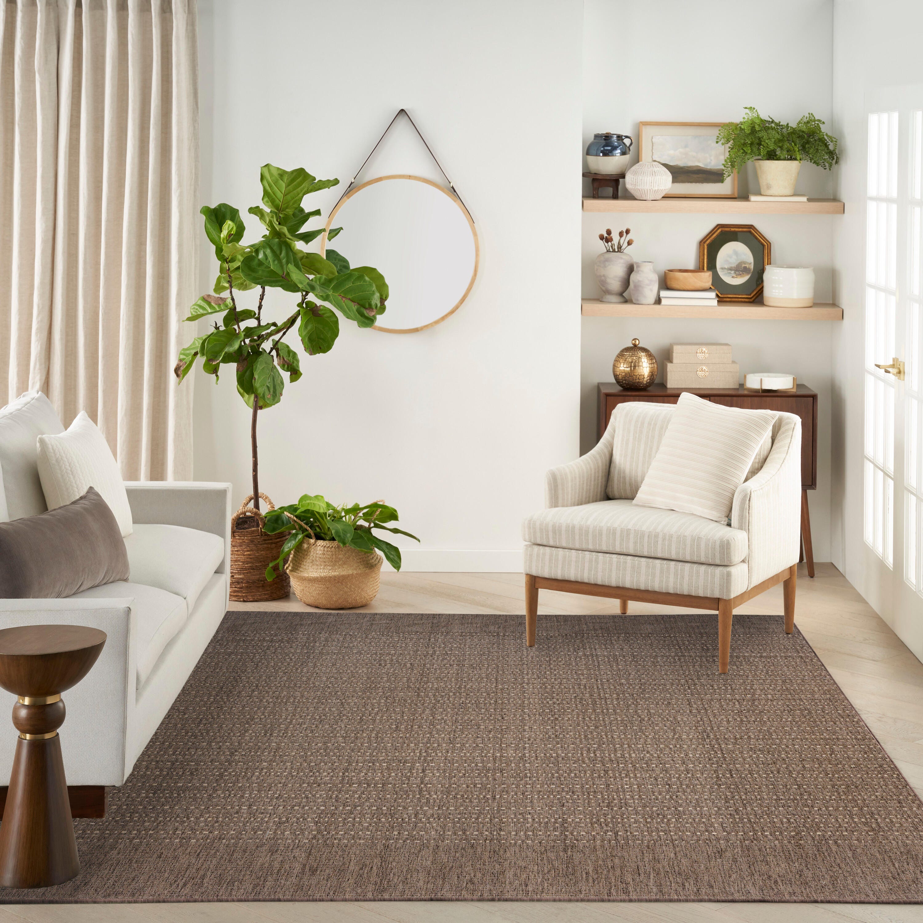 Nourison Home Tulum Striped 9' x 12' Area Rug, Brown, large