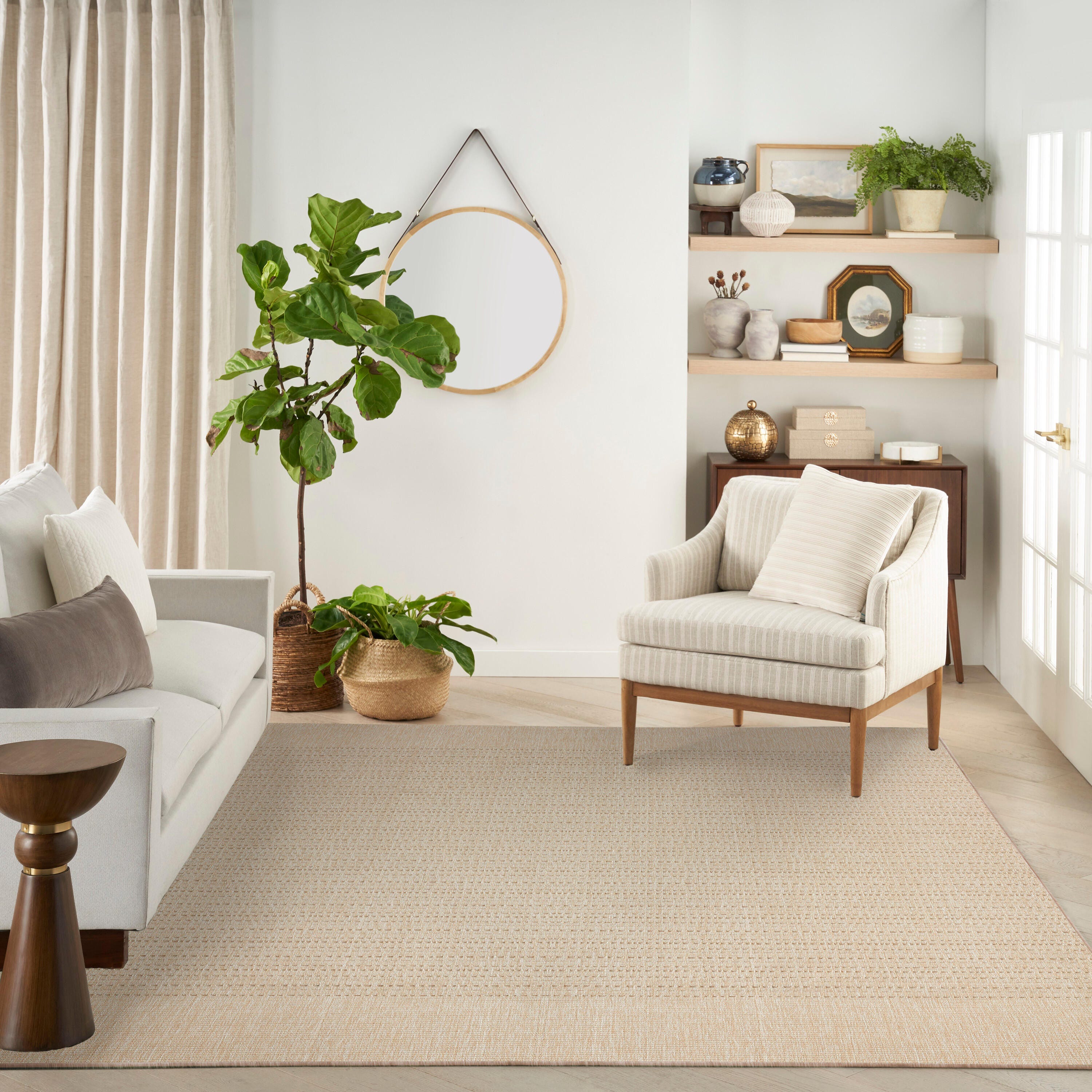 Nourison Home Tulum Striped 9' x 12' Area Rug, Cream, large