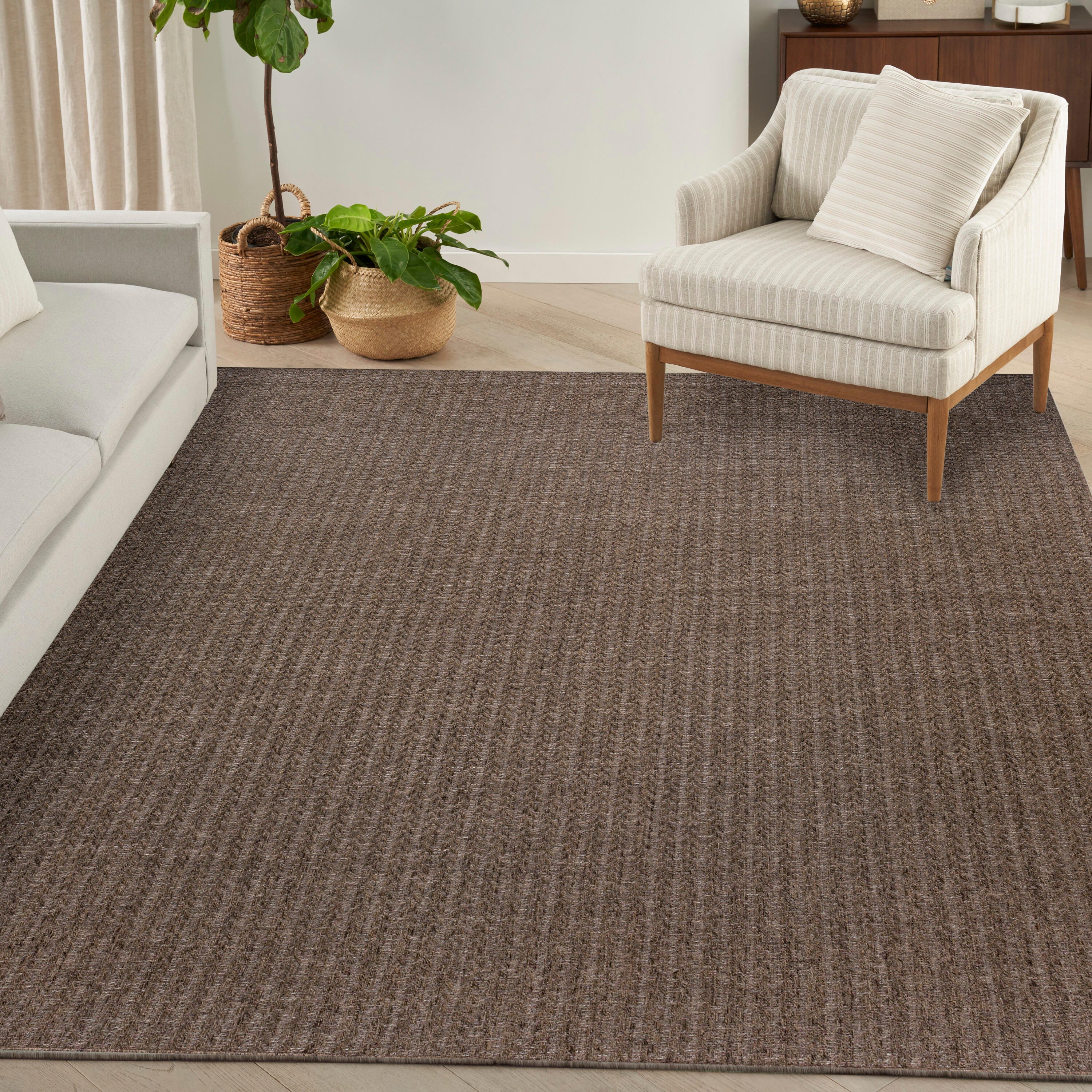Nourison Home Tulum Chevron 10' x 14' Area Rug, Brown, rollover